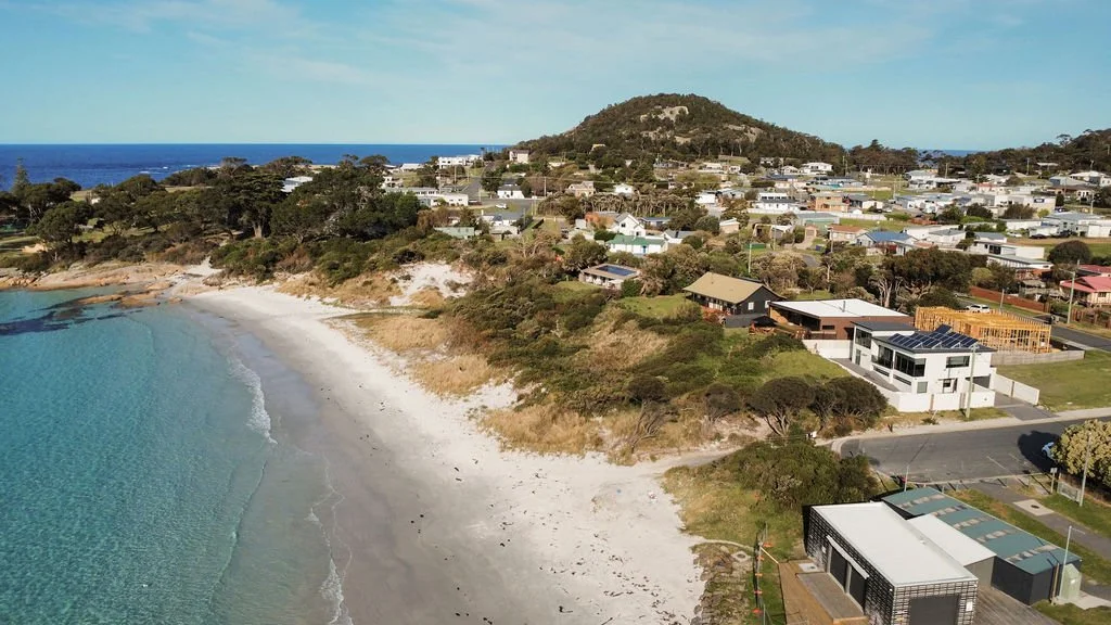 Beachfront path leading from Cooinda holiday house to Waubs Bay beach.