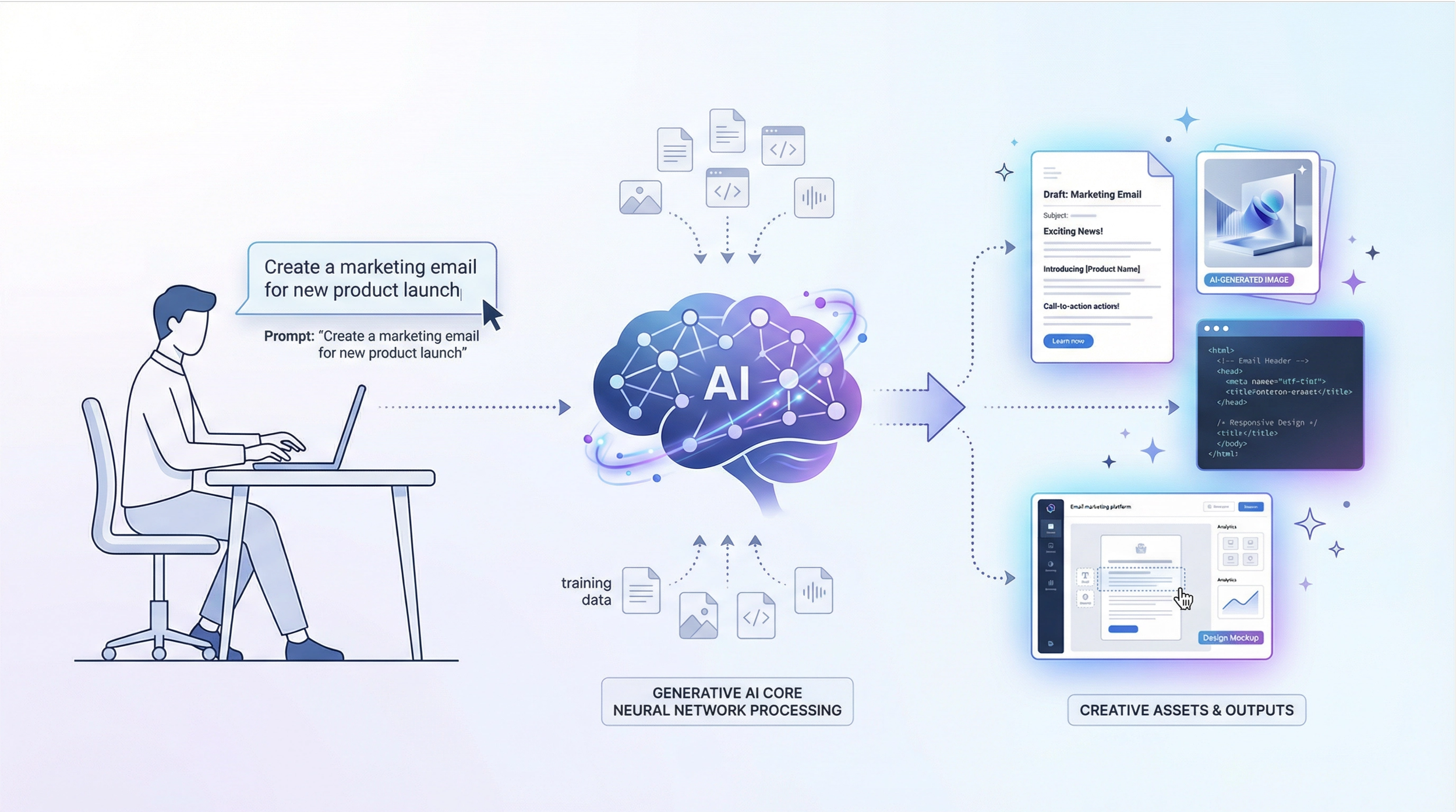 generative ai creates content with constant human intervention