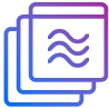 Stack of index cards with wave symbols