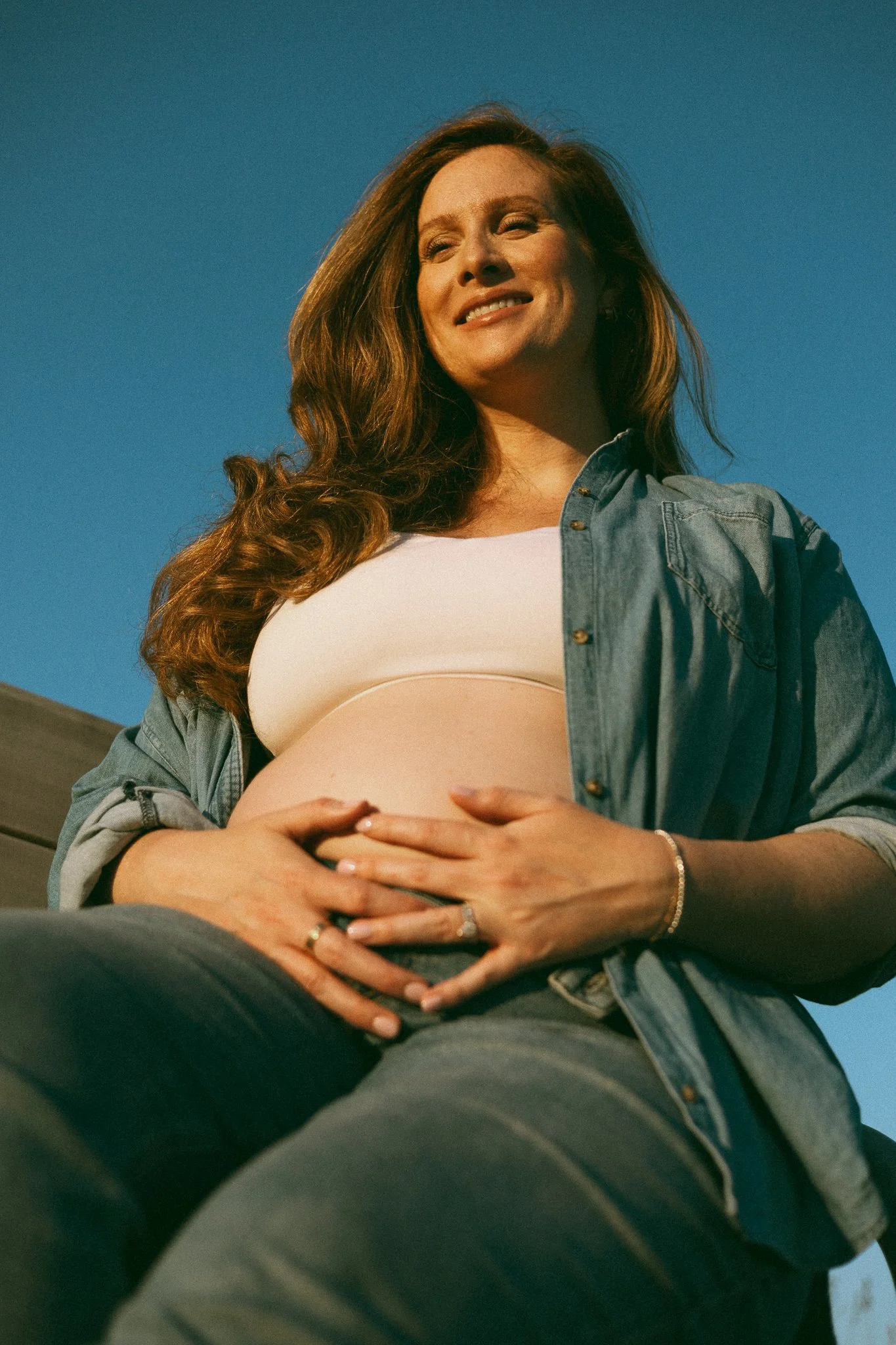 Graceful Expecting Mother from Below