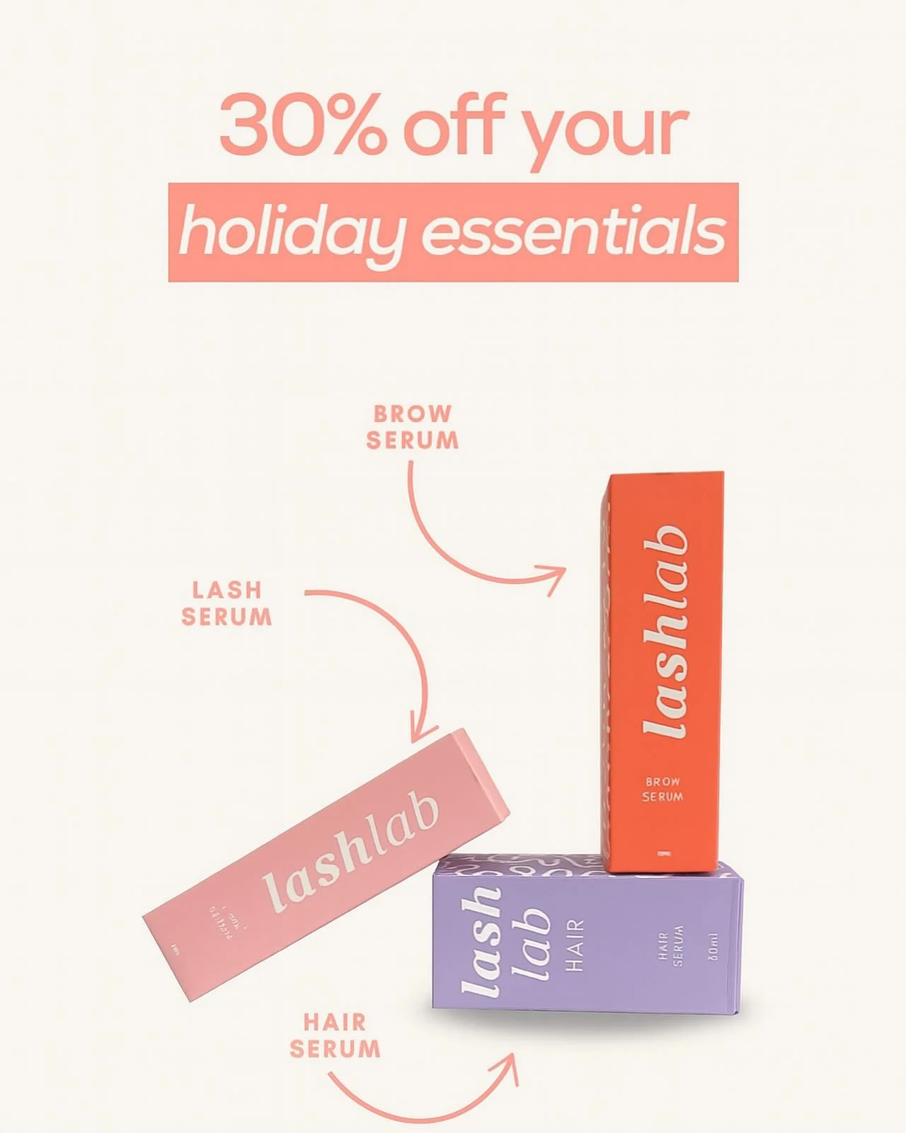 Got a holiday booked?
This is your ultimate holiday must-have 🏖️✈️

Lash Lab serums are lightweight, mess-free and perfect for travel &ndash; keeping your lashes, brows and hair looking their best while you&rsquo;re away!

🌴 30% off for a limited t