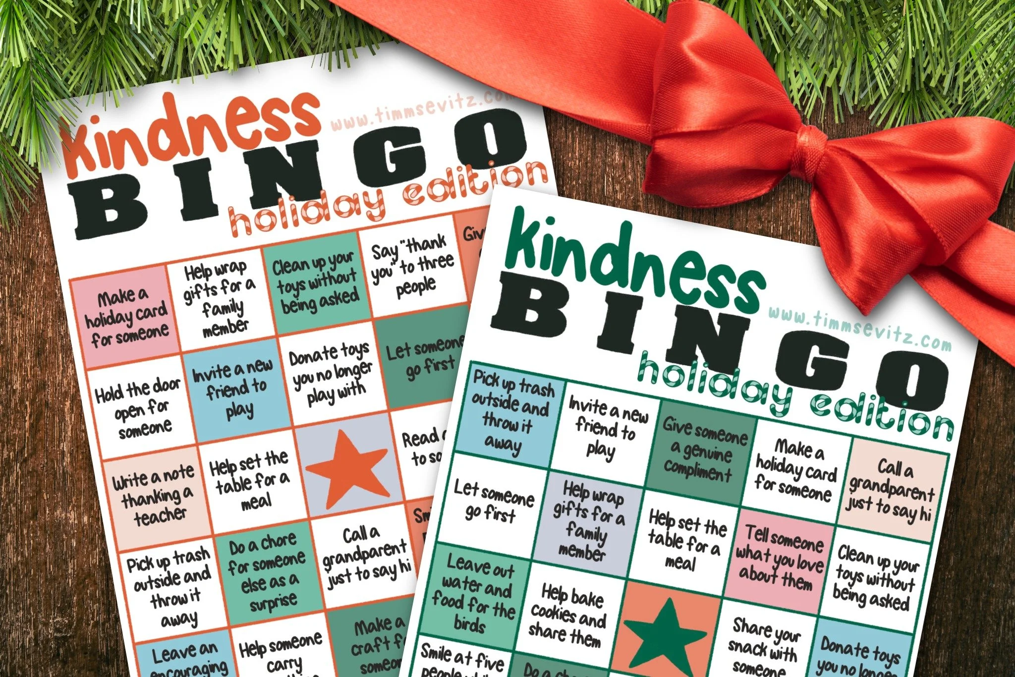 Free Holiday Kindness Bingo Printable for Kids