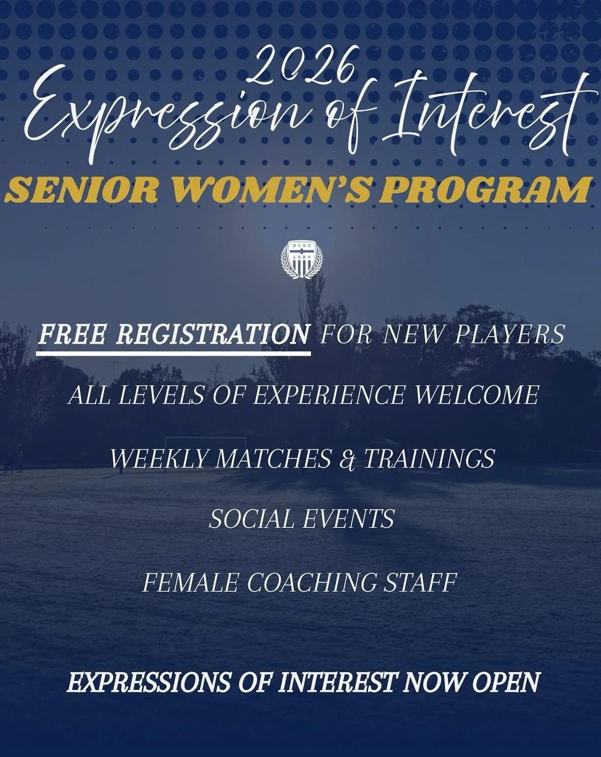 That&rsquo;s right, FREE registration for our first ever senior women&rsquo;s players 🤯

Make sure you express your interest in the link in bio 👊
