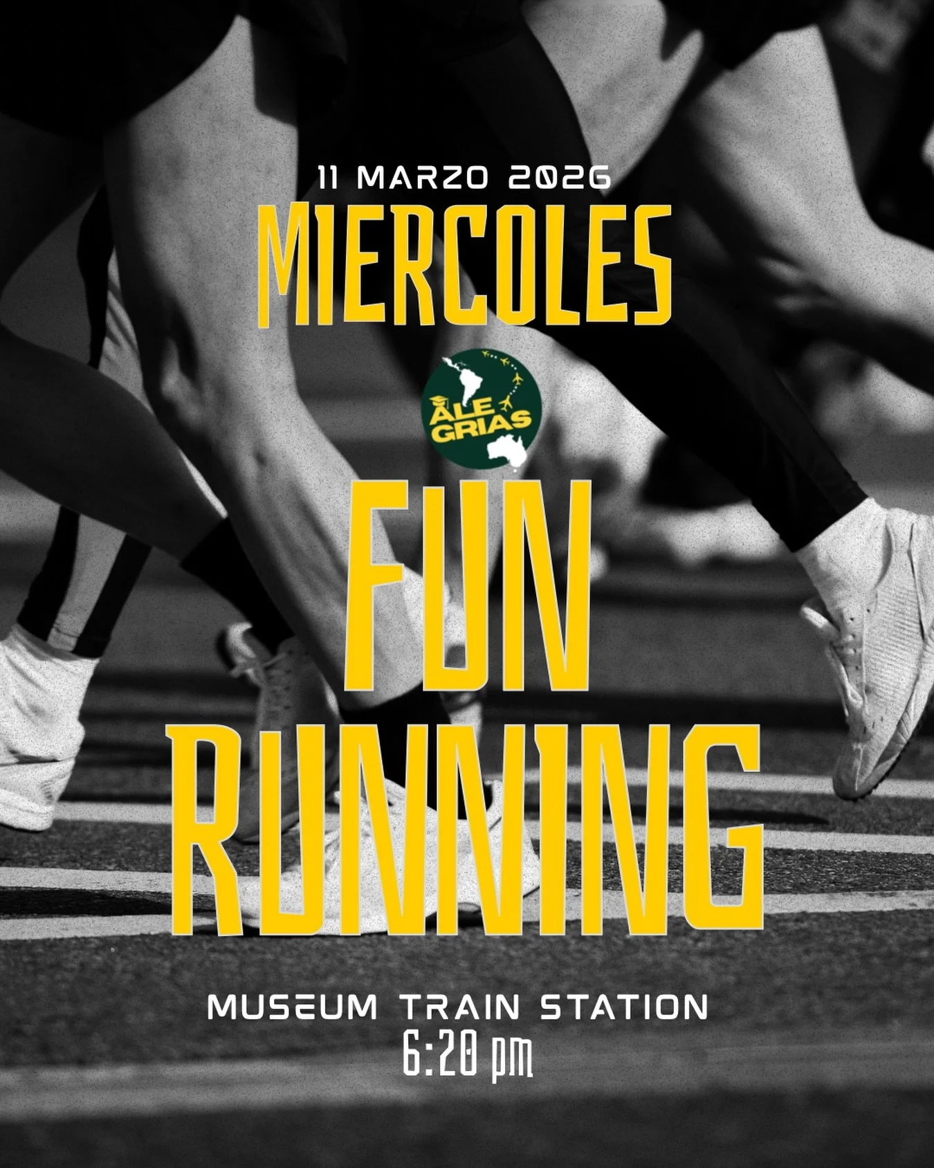 🏃&zwj;♀️ Run Club &ndash; Ma&ntilde;ana 11 de marzo

Nos encontramos para correr juntos desde Museum Station (Elizabeth Street).

🕡 Hora de encuentro: 6:20 pm

Ven a correr, trae a tus amigos o conoce gente nueva en el camino.
&iexcl;Todos son bien