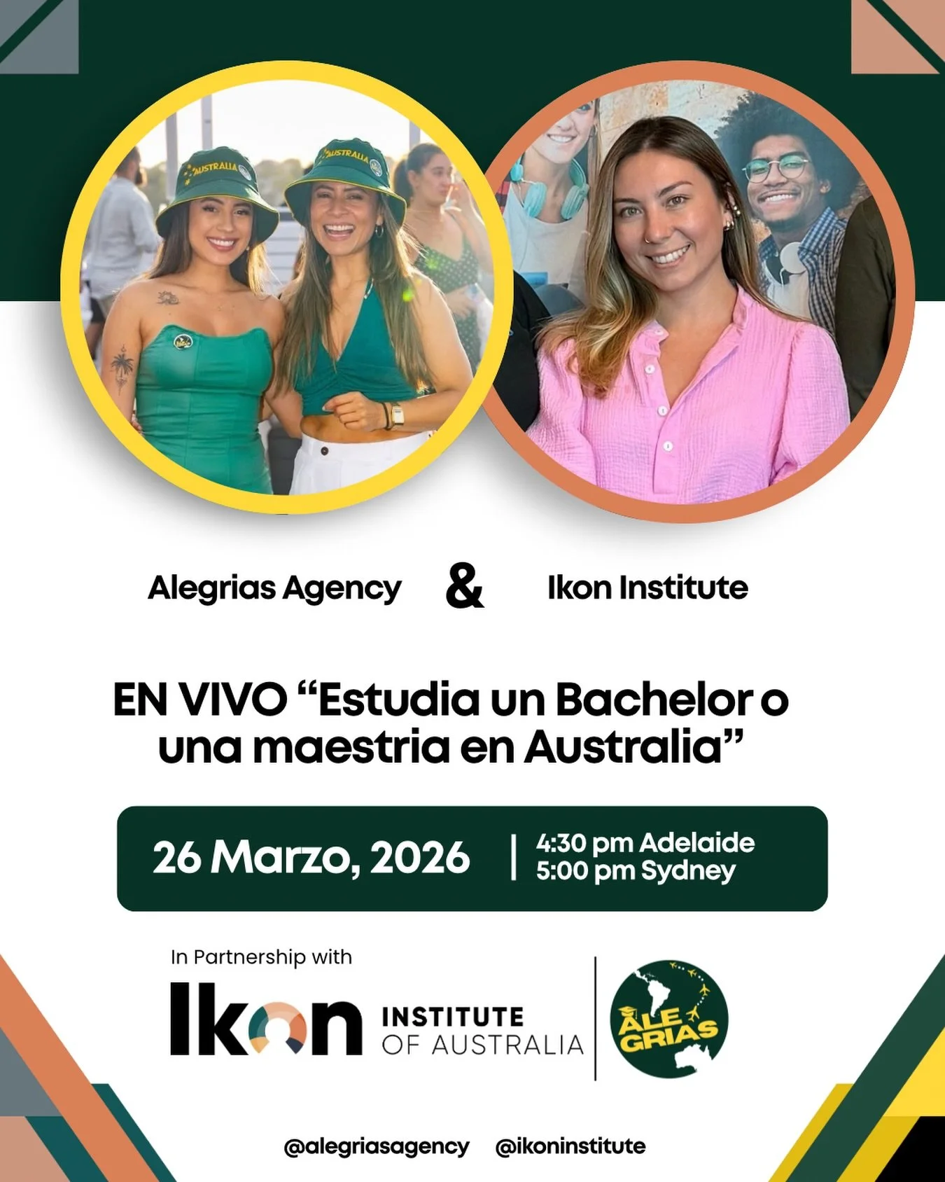 🚨 &iquest;Quieres estudiar un Bachelor o una Maestr&iacute;a en Australia pero no sabes por d&oacute;nde empezar?

Hoy vamos a estar EN VIVO junto a Ikon Institute @ikoninstitute explic&aacute;ndote TODO lo que necesitas saber 👇

🎓 Opciones de est