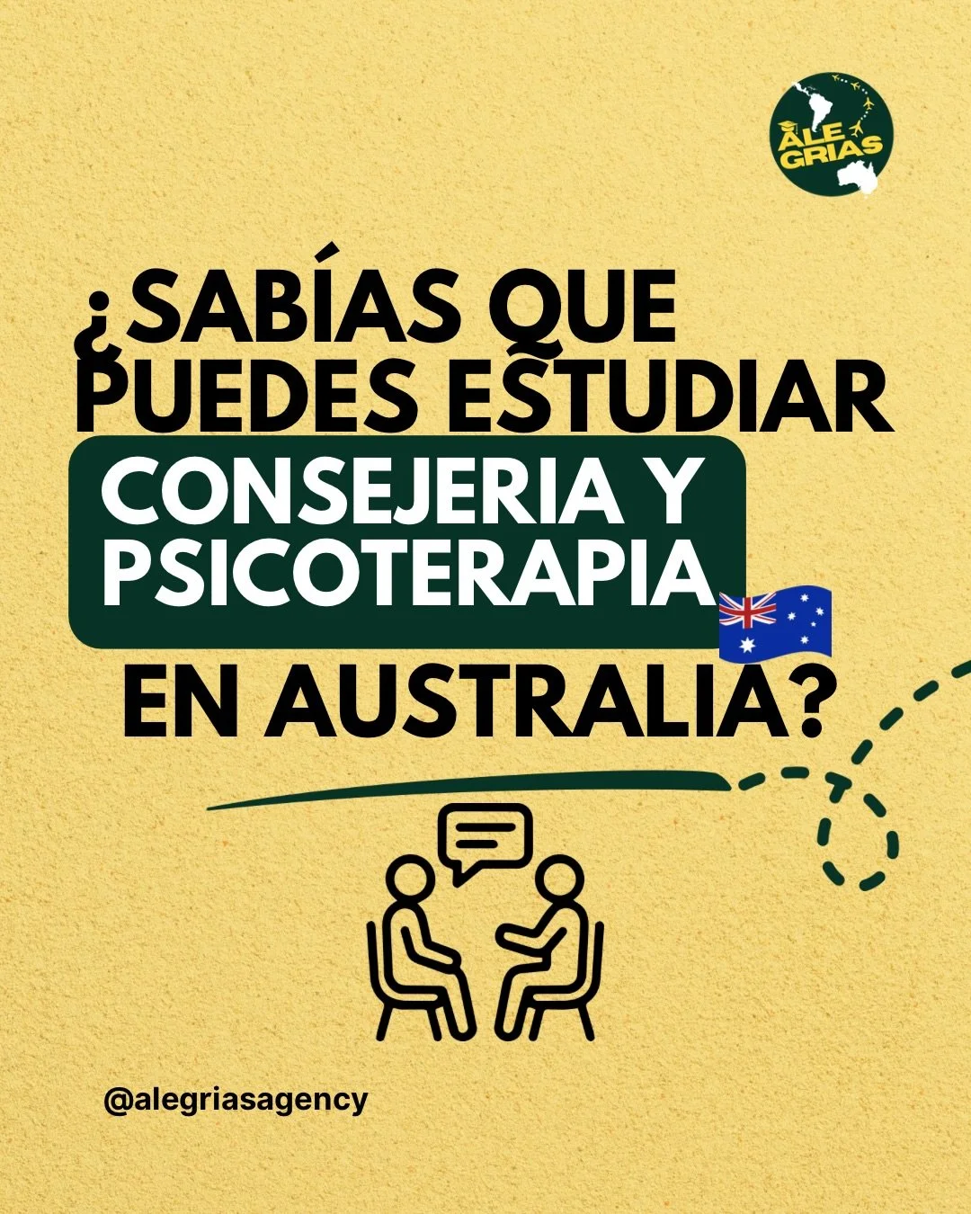 &iquest;Te gustar&iacute;a estudiar una carrera con prop&oacute;sito en Australia? 🇦🇺✨

Counselling &amp; Psychotherapy es una de las carreras con mayor crecimiento en el mundo 🌍
Y lo mejor&hellip; muchos latinos a&uacute;n no saben que pueden est