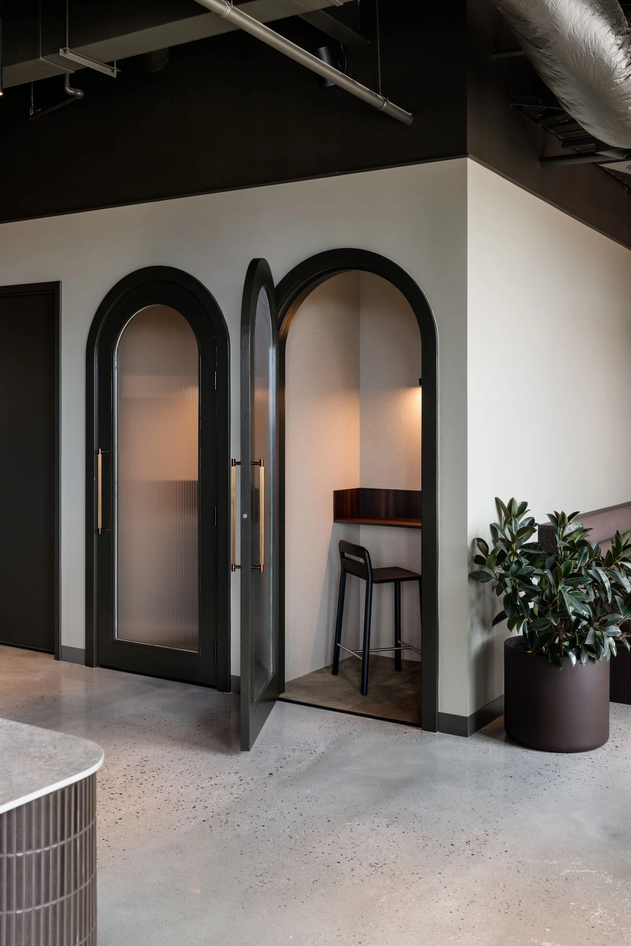 Phone booths at the Unita Perth office designed by Collectivus.
