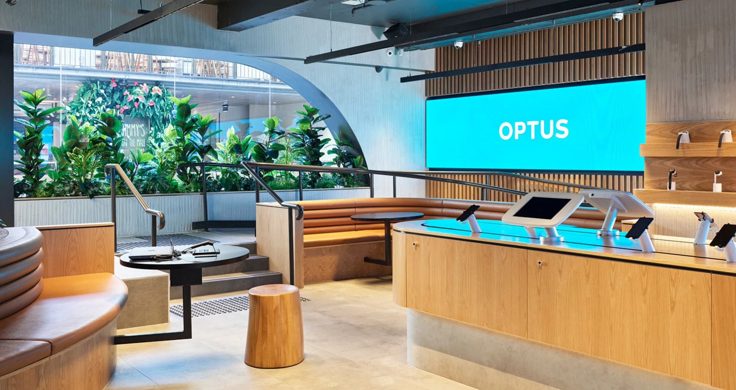 Optus retail rollout store design