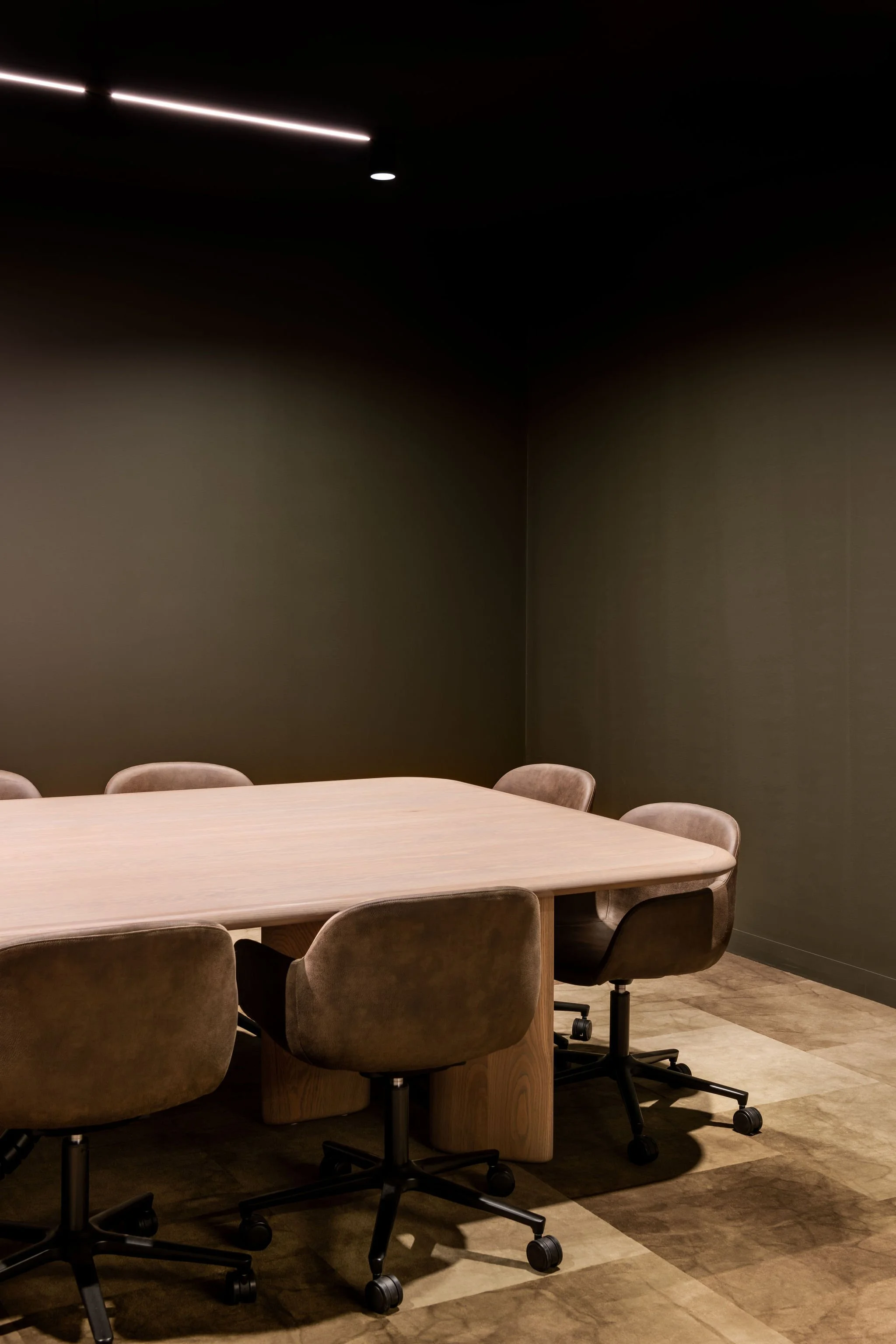 Boardroom and presentation space within the Unita Perth workplace designed by Collectivus