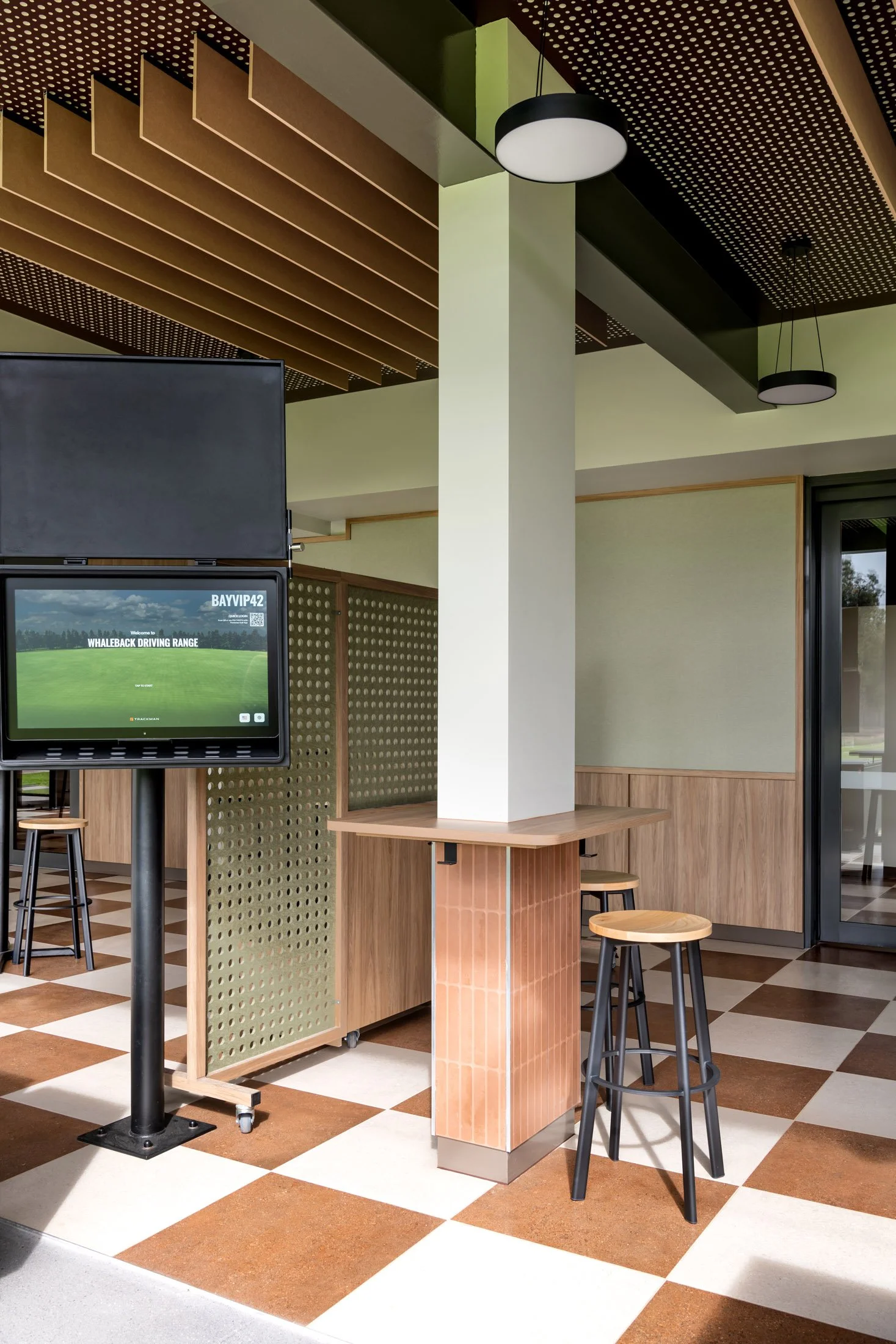 Golf entertainment bay interior at Whaleback Golf Course Perth