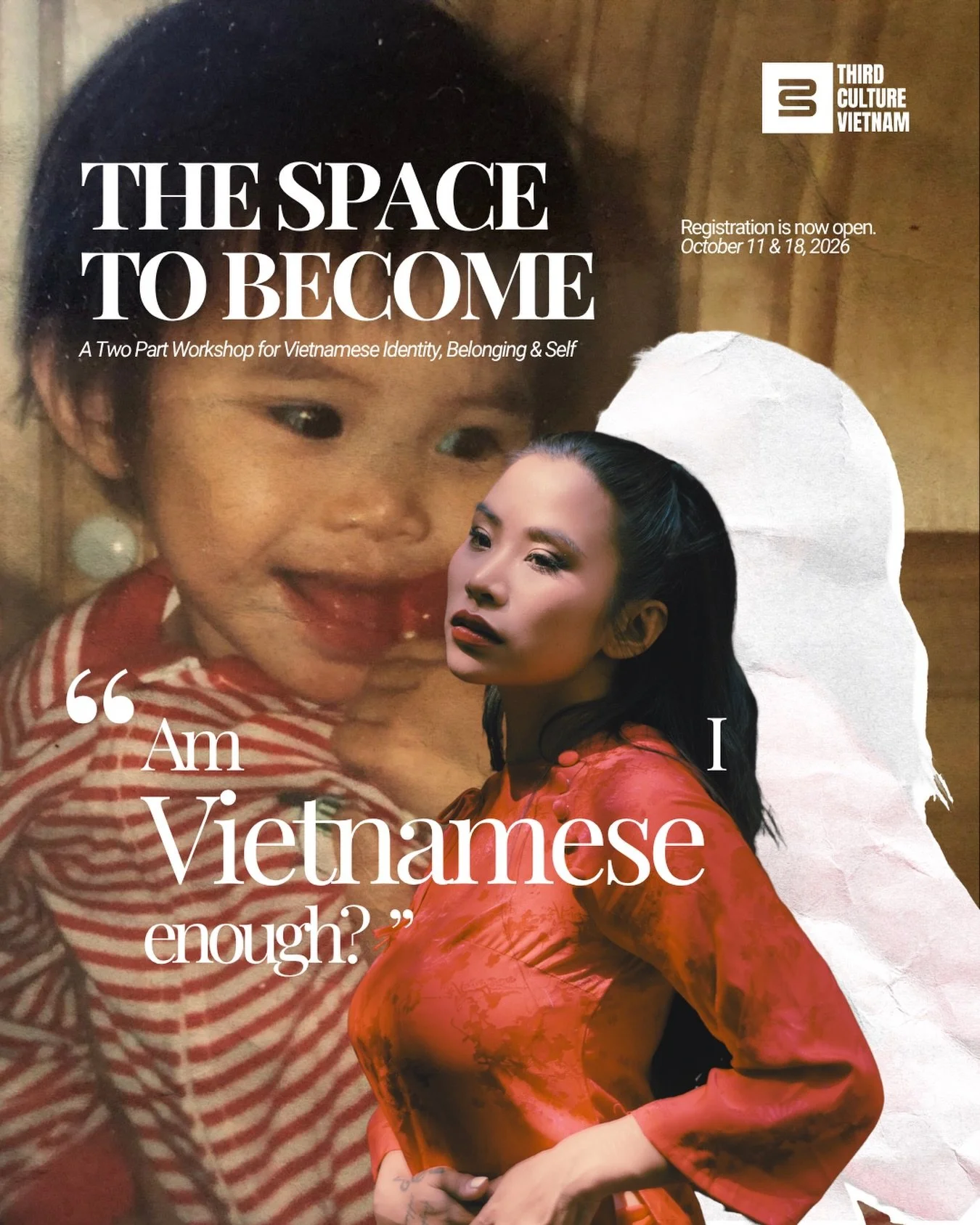What does it mean to be Vietnamese? 💭

For each of us, the answer may be different.

The Space to Become is a two part workshop for exploring these questions. Not to arrive at one definition of what it means to be Vietnamese, but to make room for th