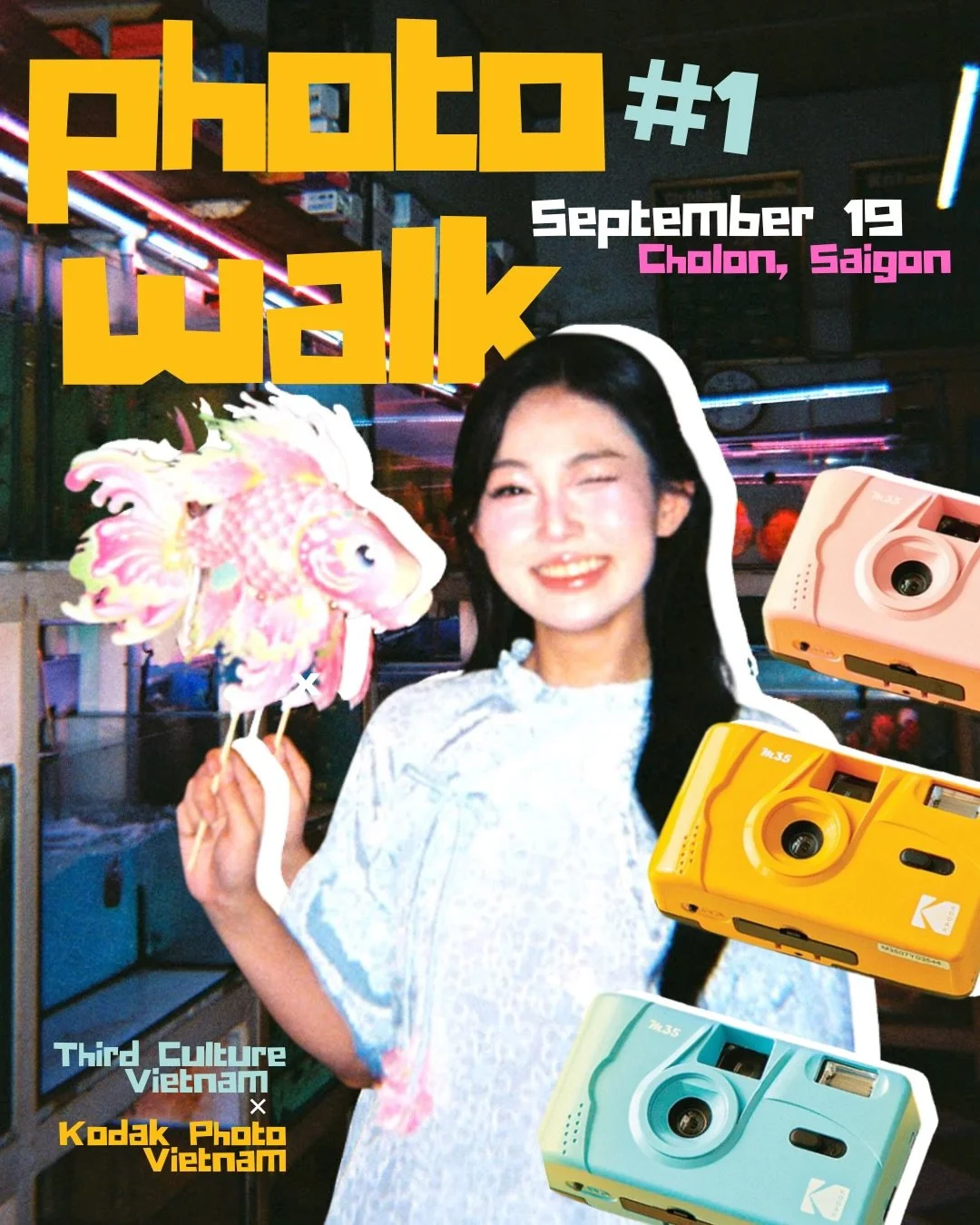 Join Third Culture Vietnam &times; @kodakphoto_vietnam for Colors of Tết Trung Thu, a film photo walk through Chợ Lớn followed by dinner together.

September 19, 2026 (3:30pm - 6:30pm)
Chợ Lớn, Saigon
Kodak camera + film included
Dinner included
Priz