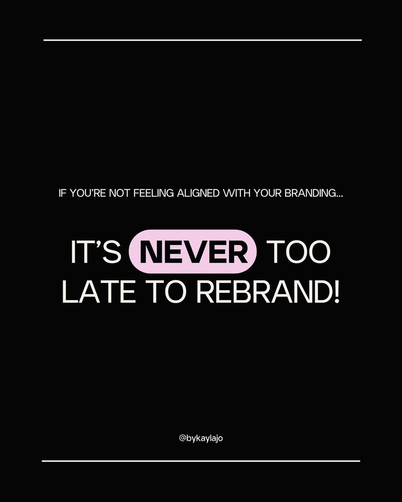 It&rsquo;s never too late to rebrand.
Your first brand got you started &mdash; and that&rsquo;s something to be proud of. But if you&rsquo;ve evolved (because of course you have), your brand should reflect that too.

Maybe the DIY logo no longer fits