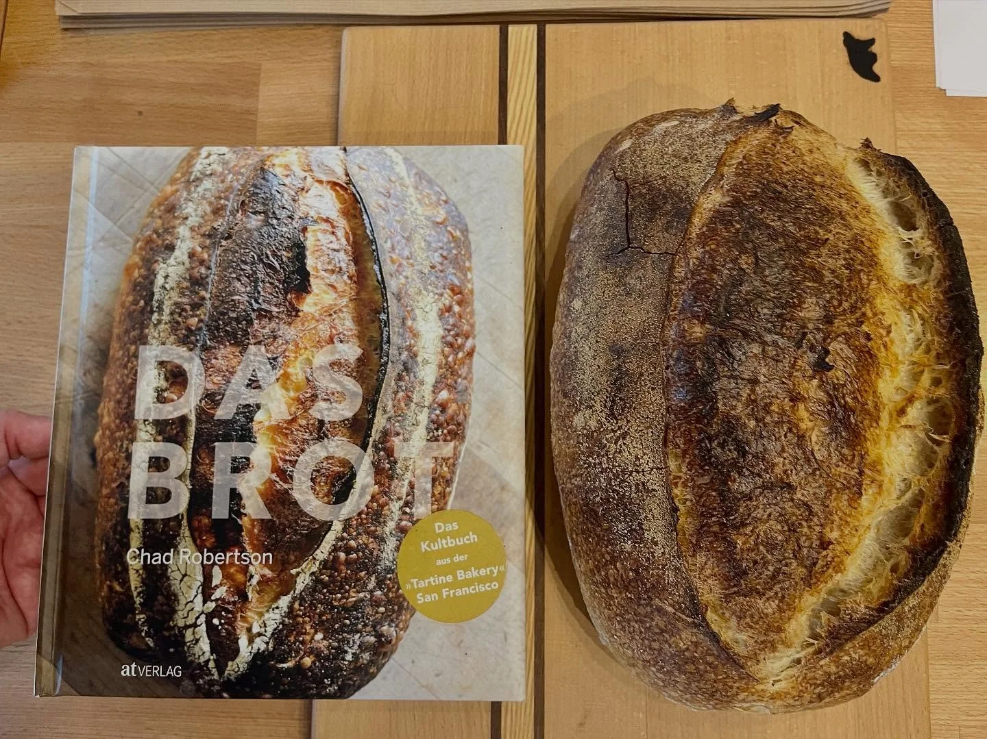 Als wir das heute aus dem Ofen gezogen haben dachten wir, das sieht ja ziemlich aus wie der legend&auml;re Batard von @tartinebaker 🥰✌️#sanfrancisco #sourdough