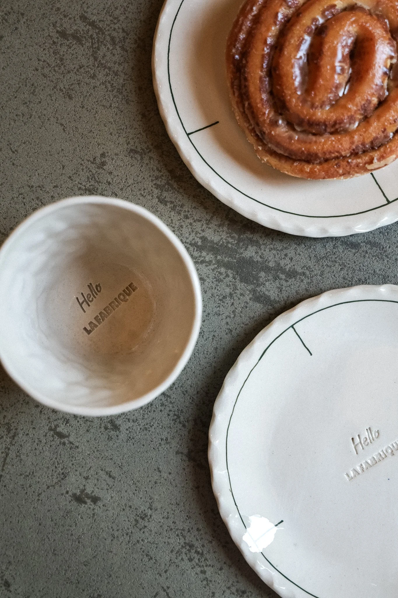 Custom-made tableware for the café La Fabrique en Ville — Brussels, Belgium