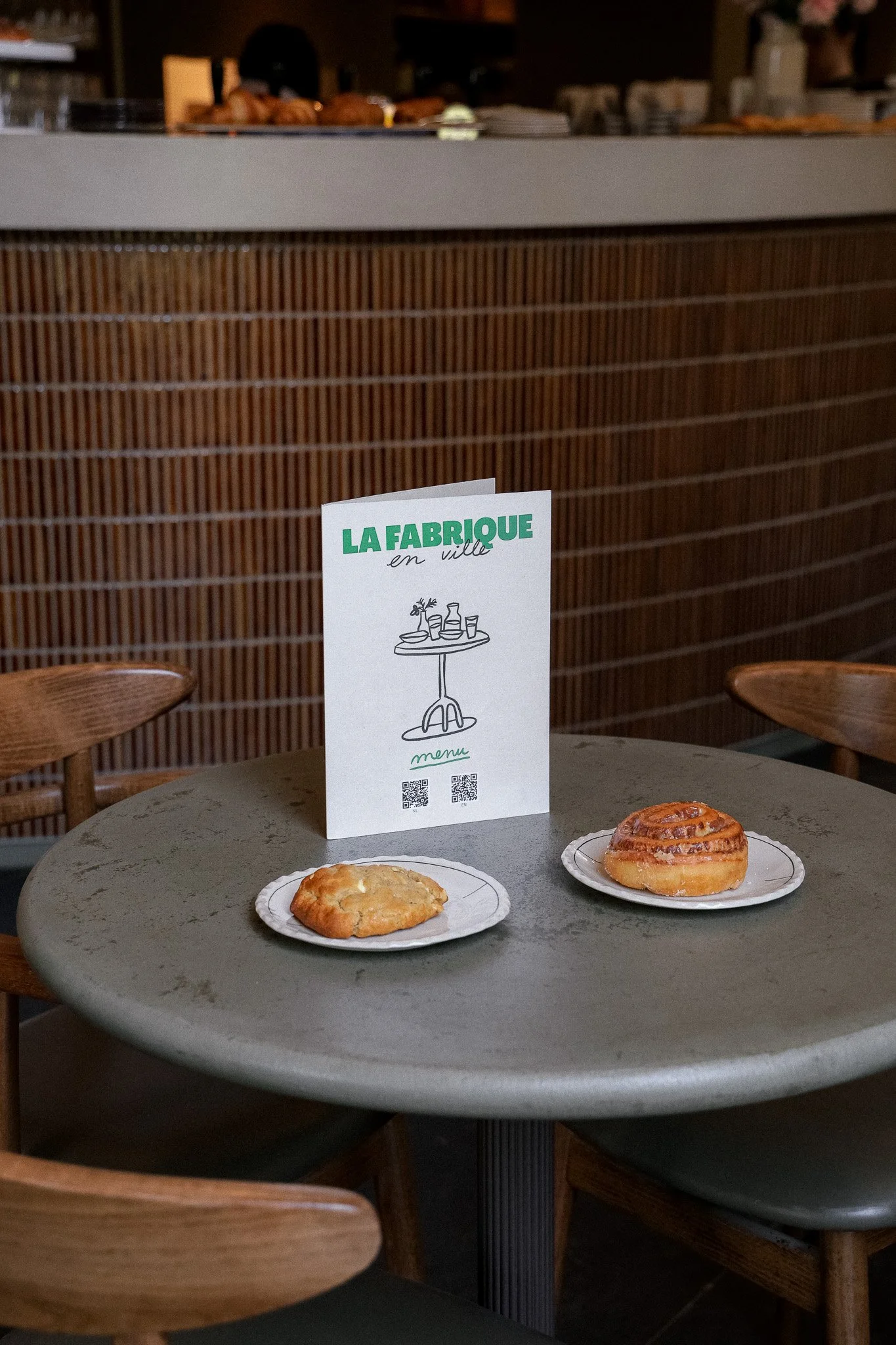 Custom-made tableware for the café La Fabrique en Ville — Brussels, Belgium