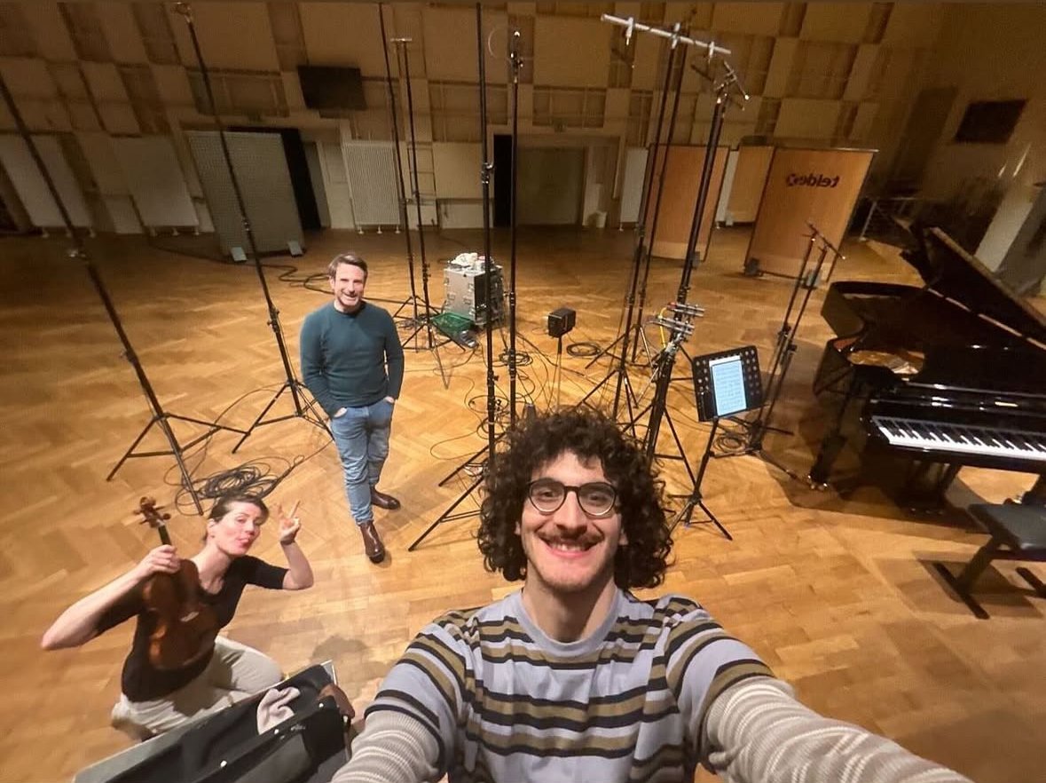 With Lisa Batiashvili and Giorgi Gigashvili at Teldex Studios Berlin