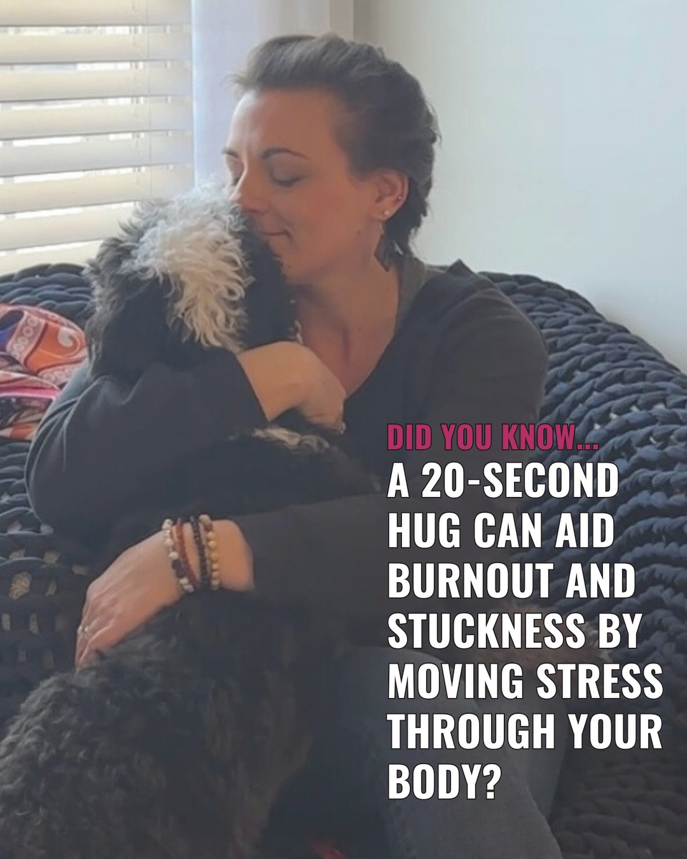 Did you know that it takes just 20 seconds a day to boost your mood, move stress through your body, relax your body - AND there are physical health benefits like improved immunity and heart health? And yes, you&rsquo;ll still get those benefits if yo