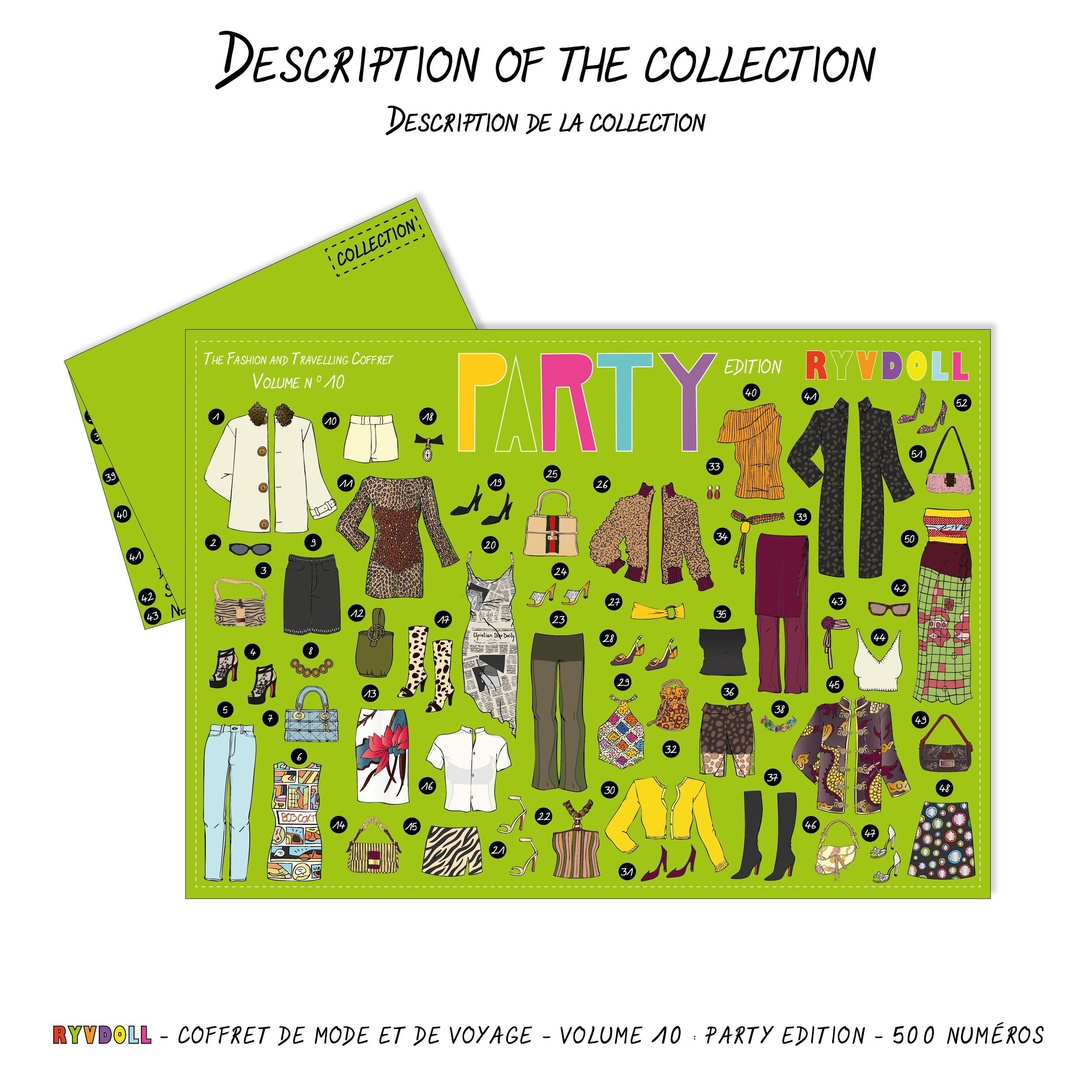 magnetic fashion paper doll party edition handmade in france