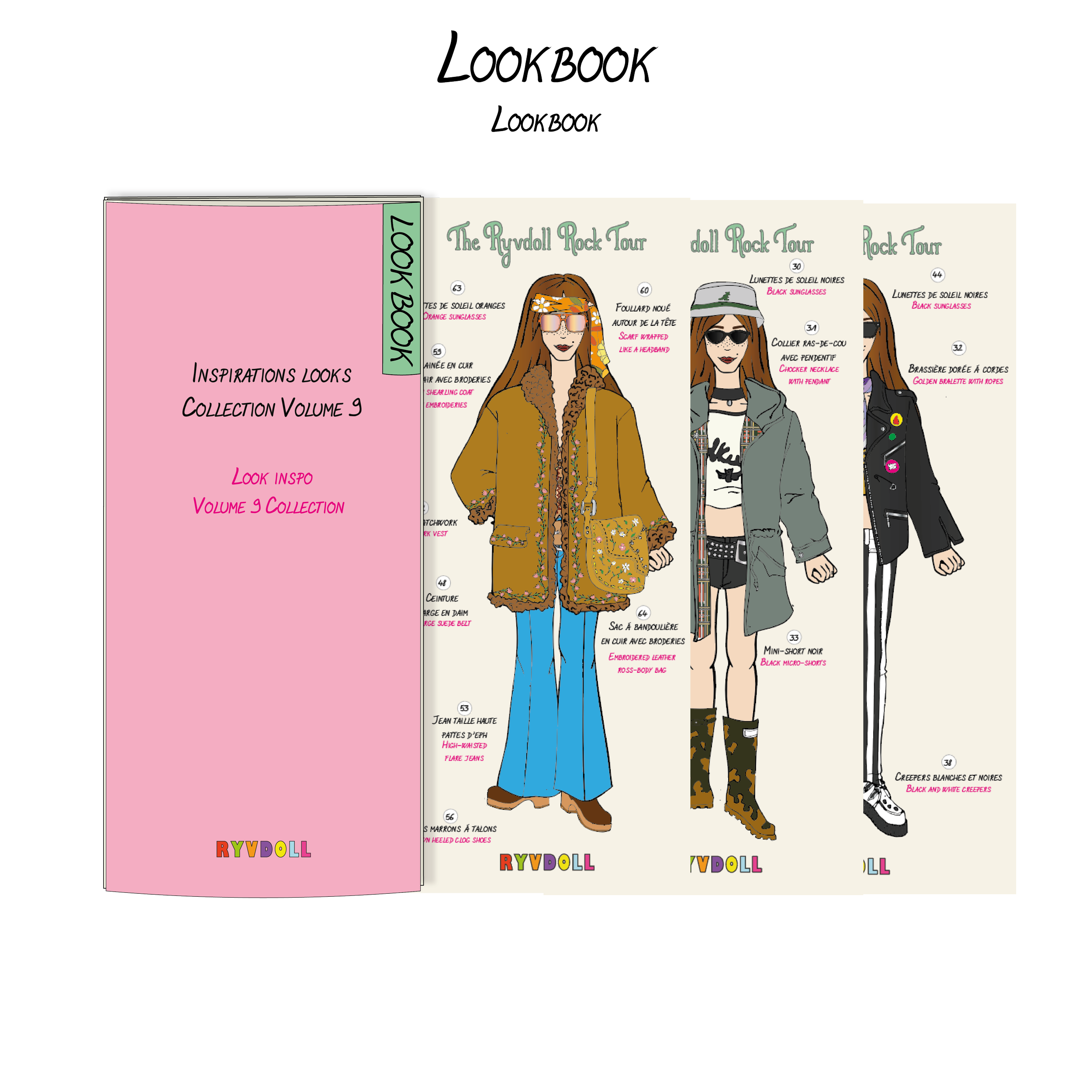 magnetic fashion paper doll rock edition handmade in france