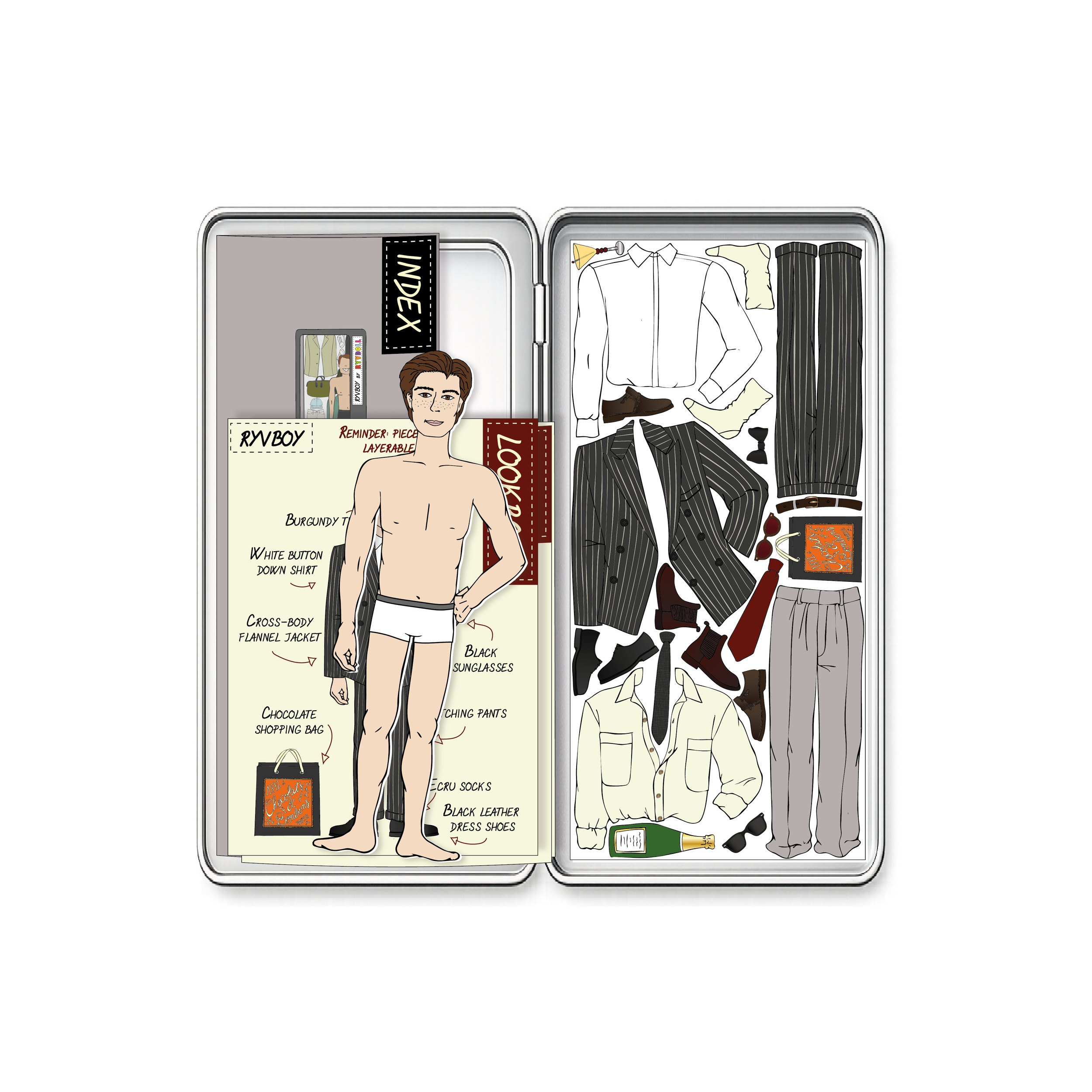 Magnetic Fashion Paper Doll – Ryvboy | Handmade Limited Coffret