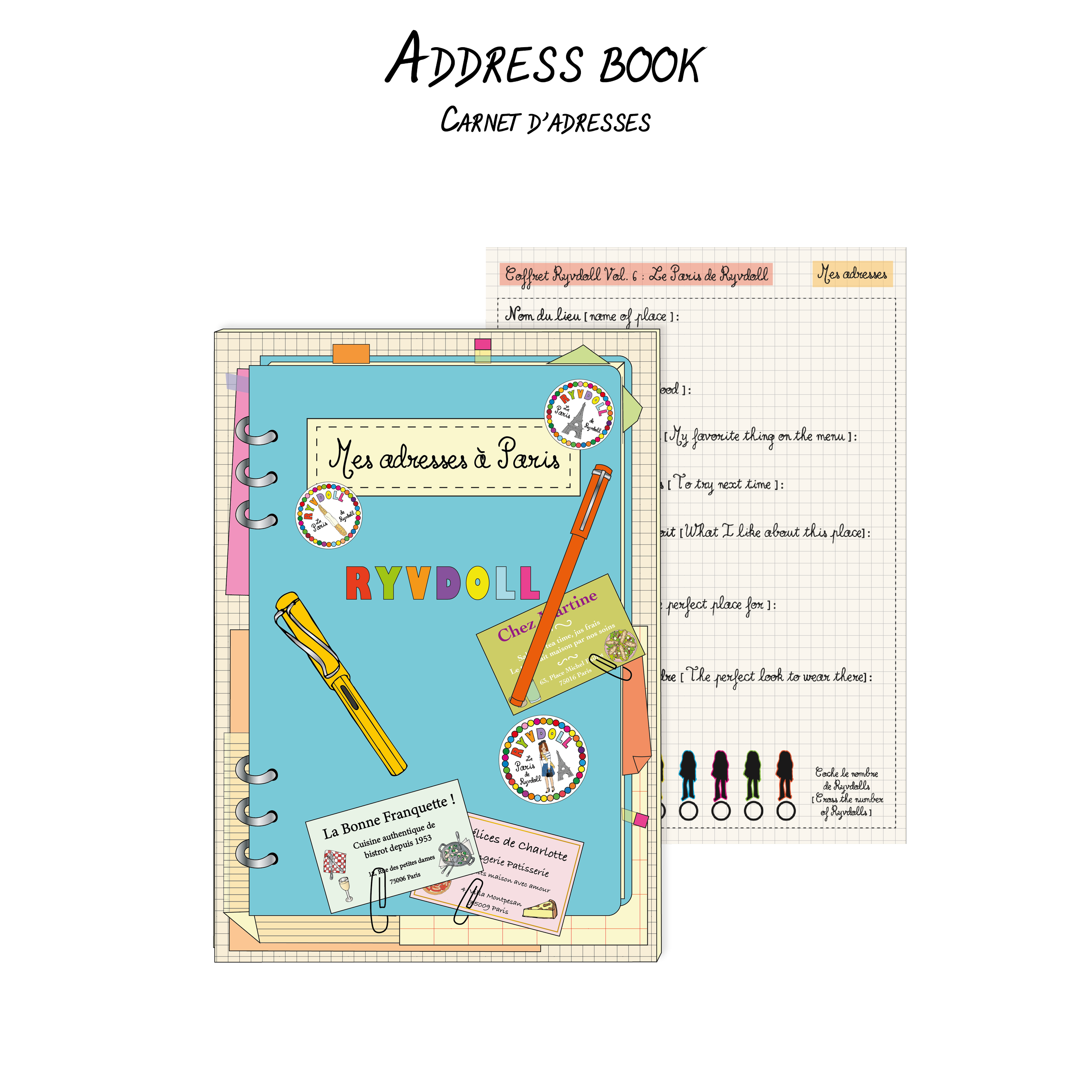 Magnetic Fashion Paper Doll Paris handmade in France