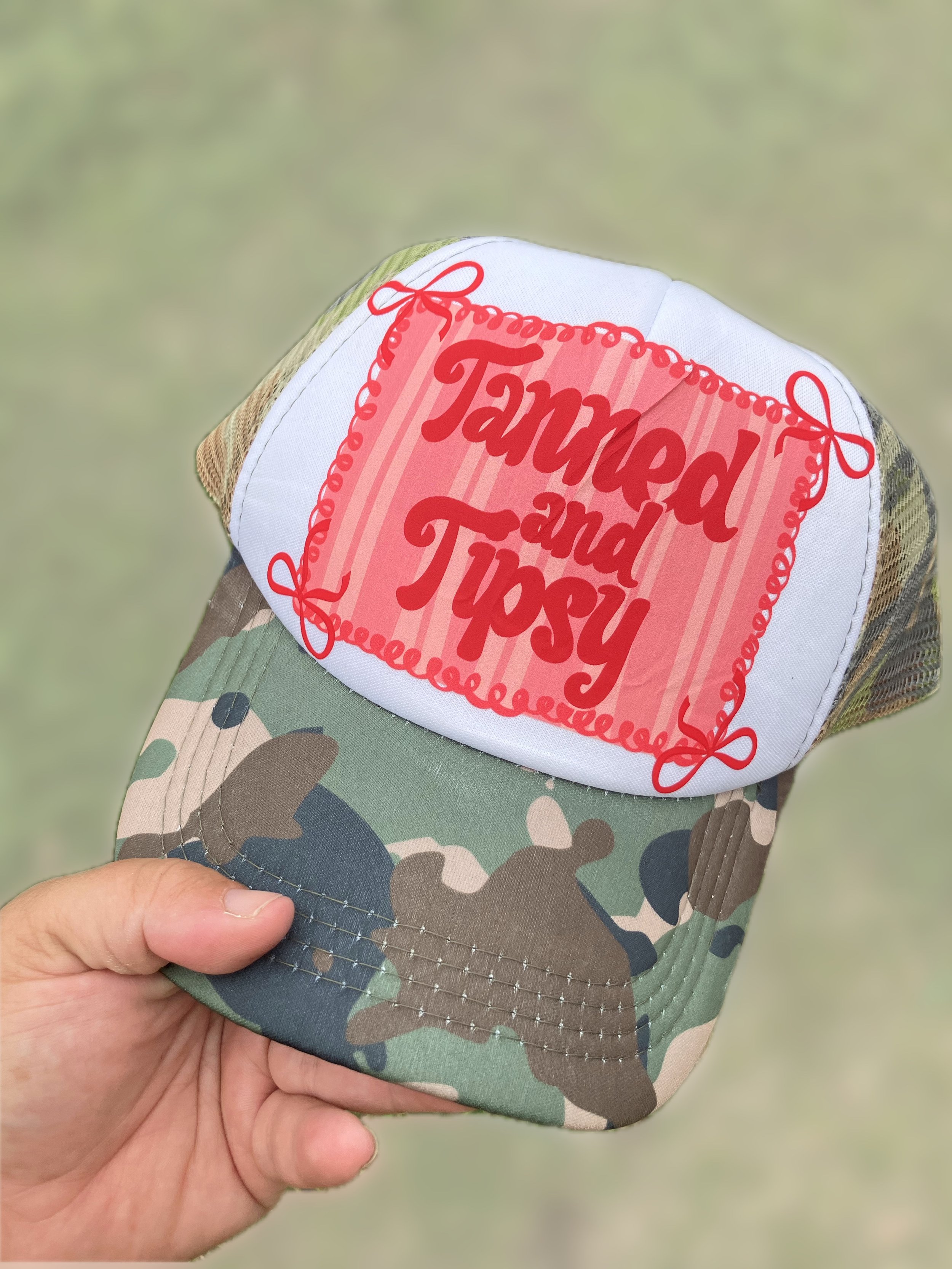 Tanned and tipsy trucker hat