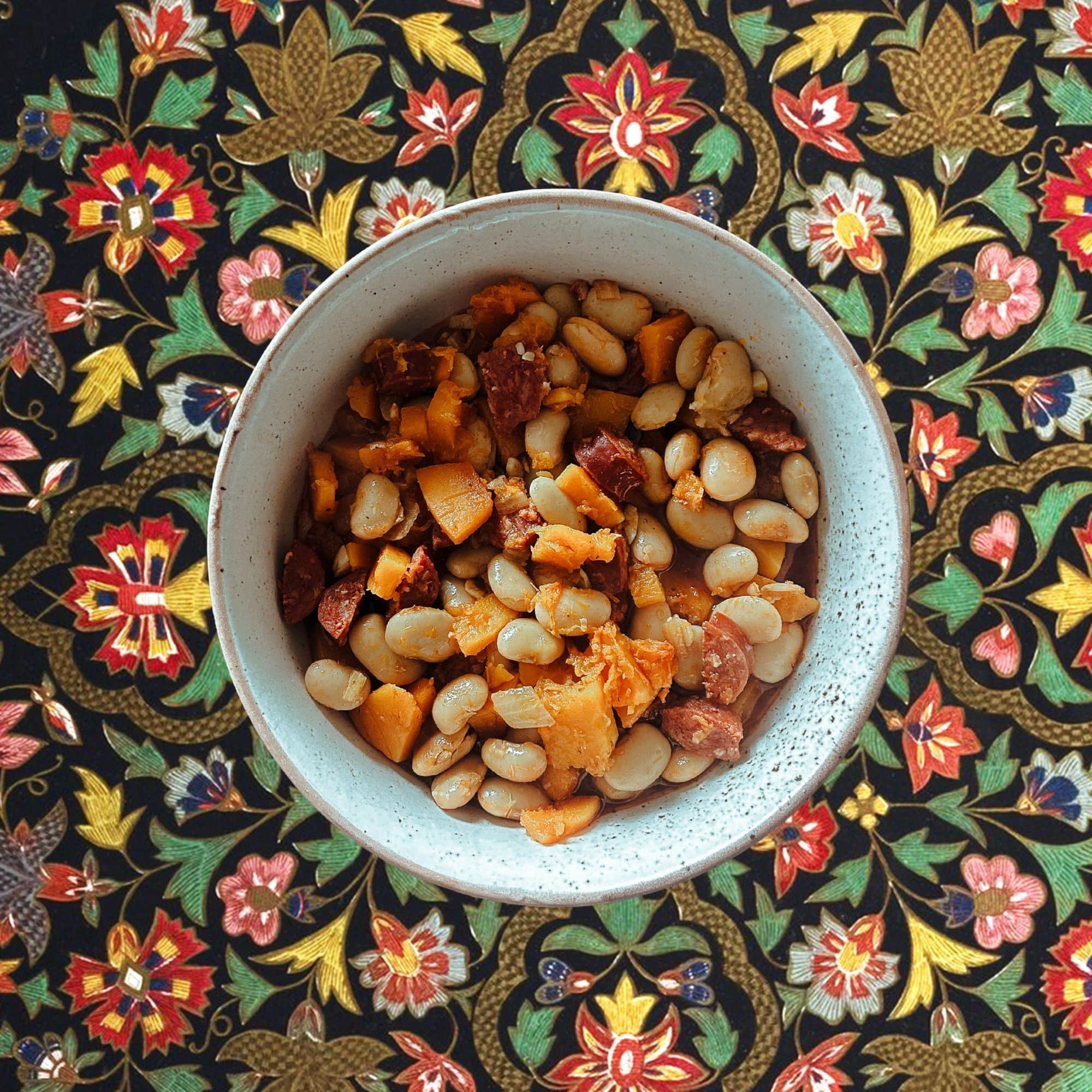 Chilean Butter Beans w Chorizo, Merken, Cumin & Oregano