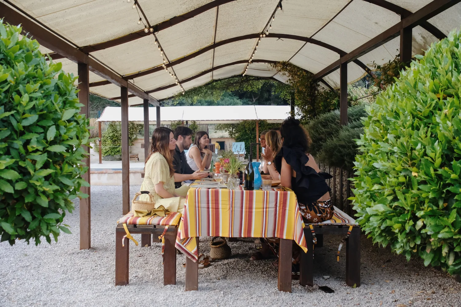 Outdoor dining at or near Domaine Madrona