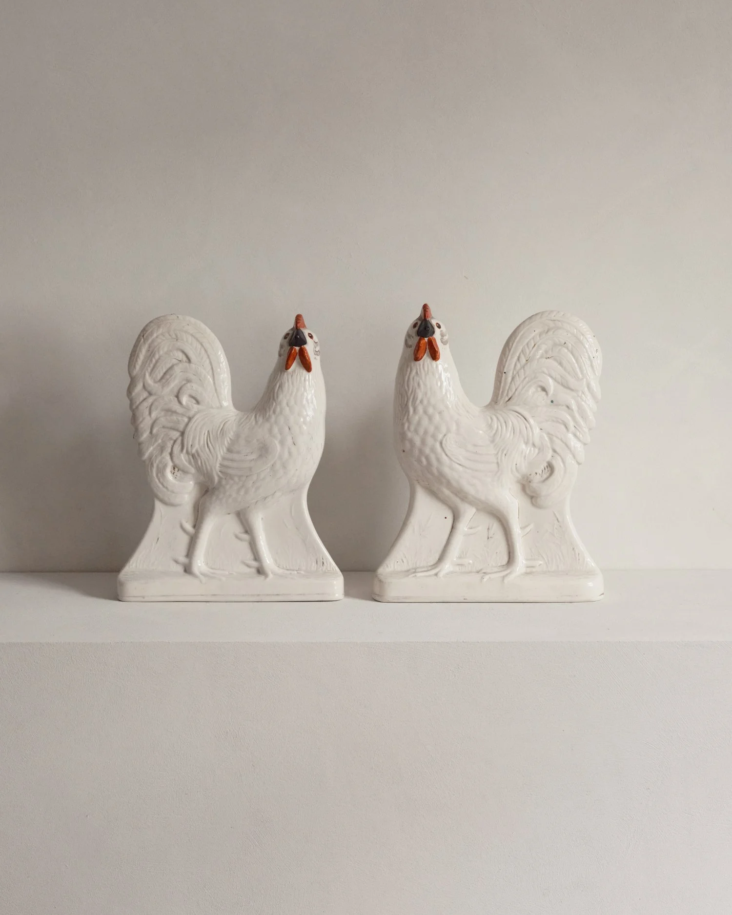 Pair of Staffordshire Cockerels, c. 1860