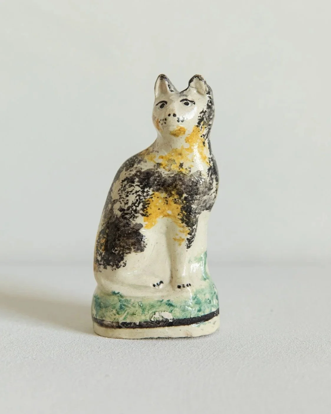 Rare Staffordshire Spongeware Cat - No. 1 of 2