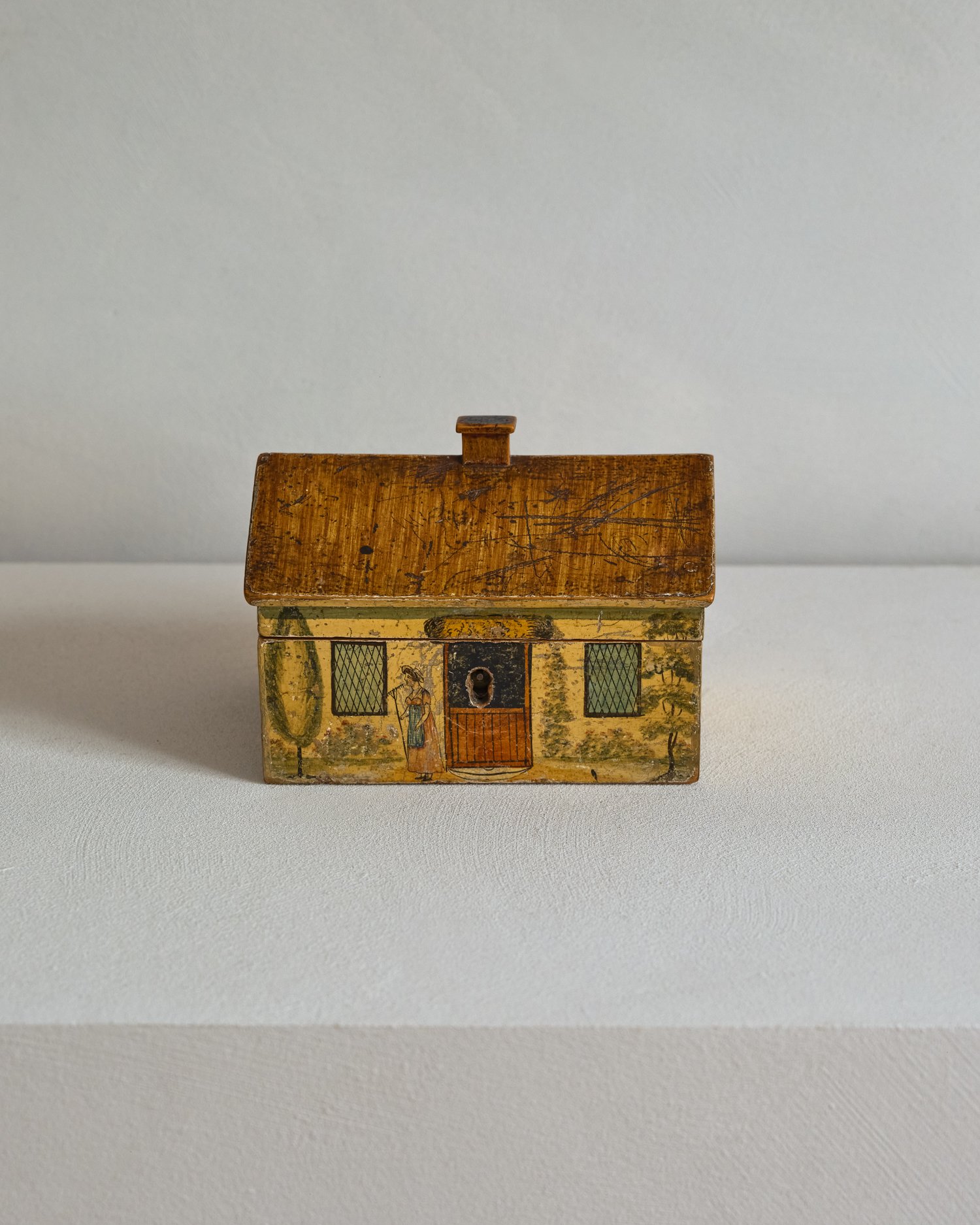 Regency Painted Cottage Sewing Box, 1809