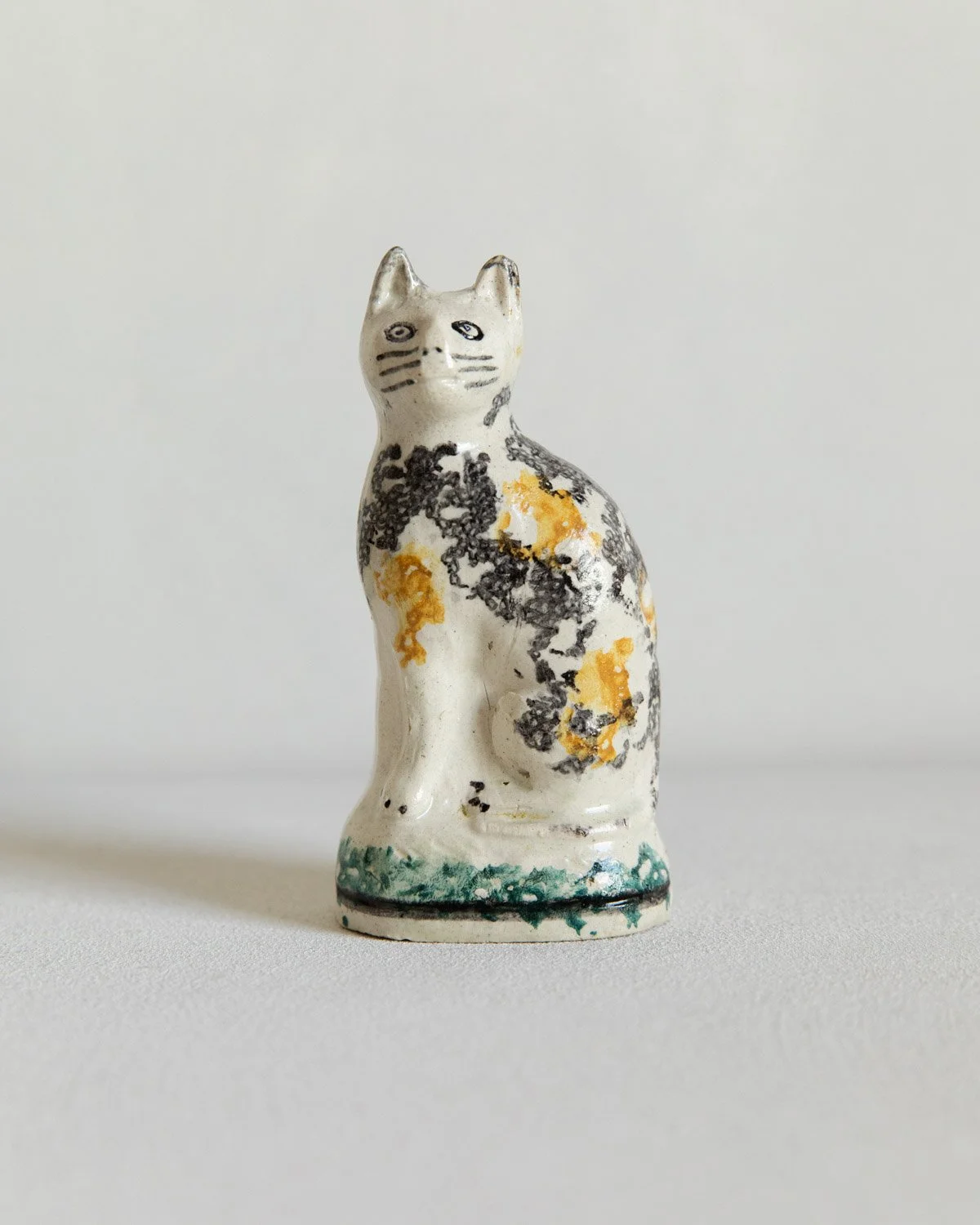 Rare Staffordshire Spongeware Cat – No. 2 of 2