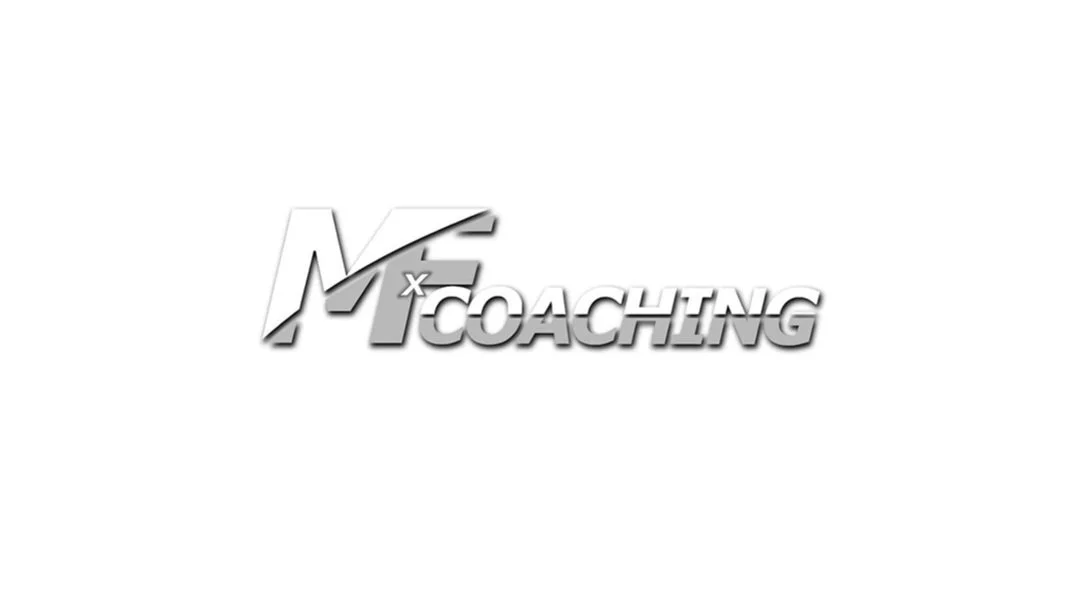 Logo with the text "XT coaching" in stylized font with a swoosh and shadow effects.