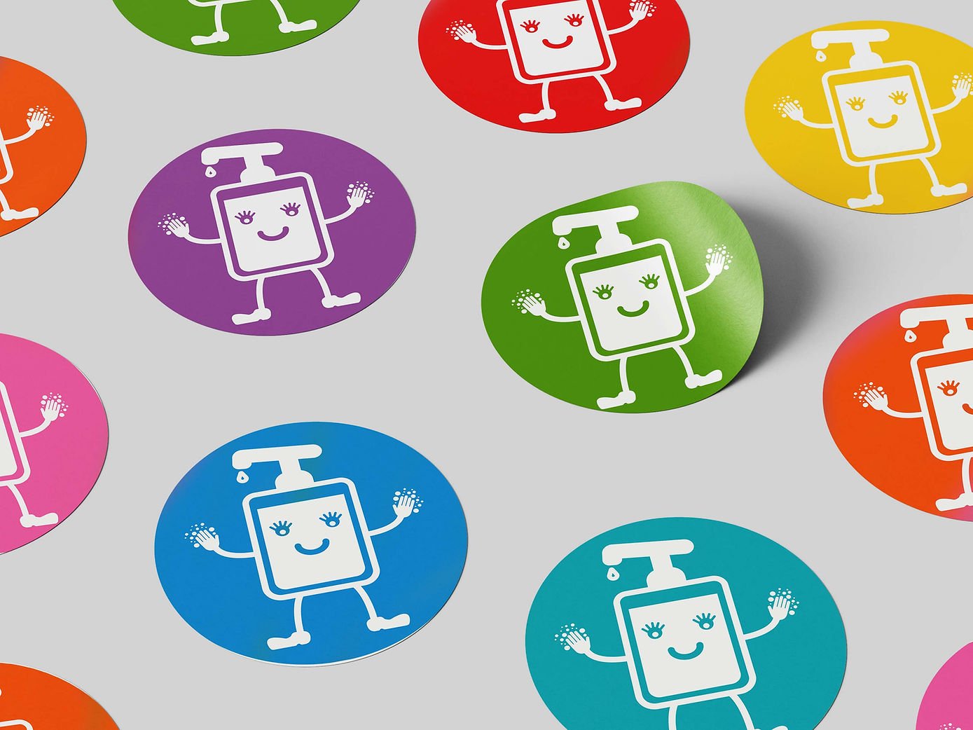 Illustration Corona-sticker, Nacka kommun