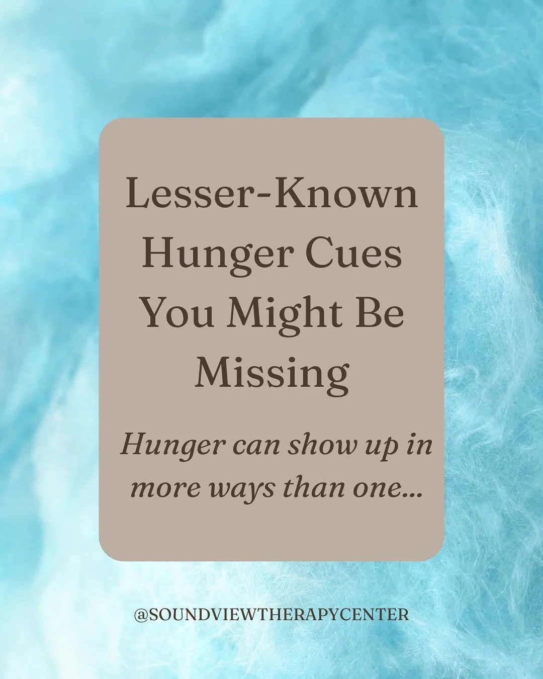 🤤🤤🤤 Hunger doesn&rsquo;t only live in your stomach&hellip;

It can show up in your thoughts, emotions, social interactions, behaviors, or even how you sense the world around you. 

Learning to notice these subtler cues helps you respond with kindn