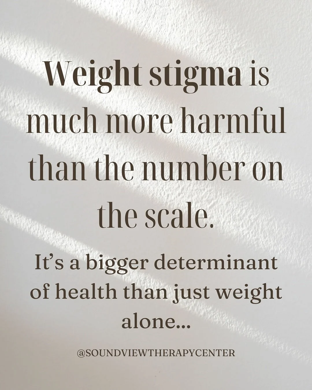✨ It&rsquo;s weight stigma awareness week!! ✨

Here&rsquo;s a helpful reminder that the number on the scale is NOT the biggest factor in your overall health. 

You deserve healthcare, compassion, and respect at EVERY size. 💛

#WeightStigma #EDRecove