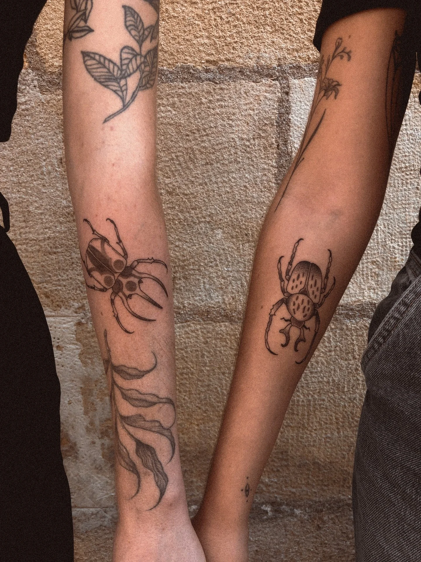 Merci pour cette douce s&eacute;ance.
Merci d&rsquo;avoir adopt&eacute; ces deux p&rsquo;tits scarab&eacute;es ! 🪲
Demandez-m&rsquo;en plein d&rsquo;autres ! 

Tatouage r&eacute;alis&eacute; chez @le_cabinet_noir 

#tattoo #tatouage #floraldesign #t