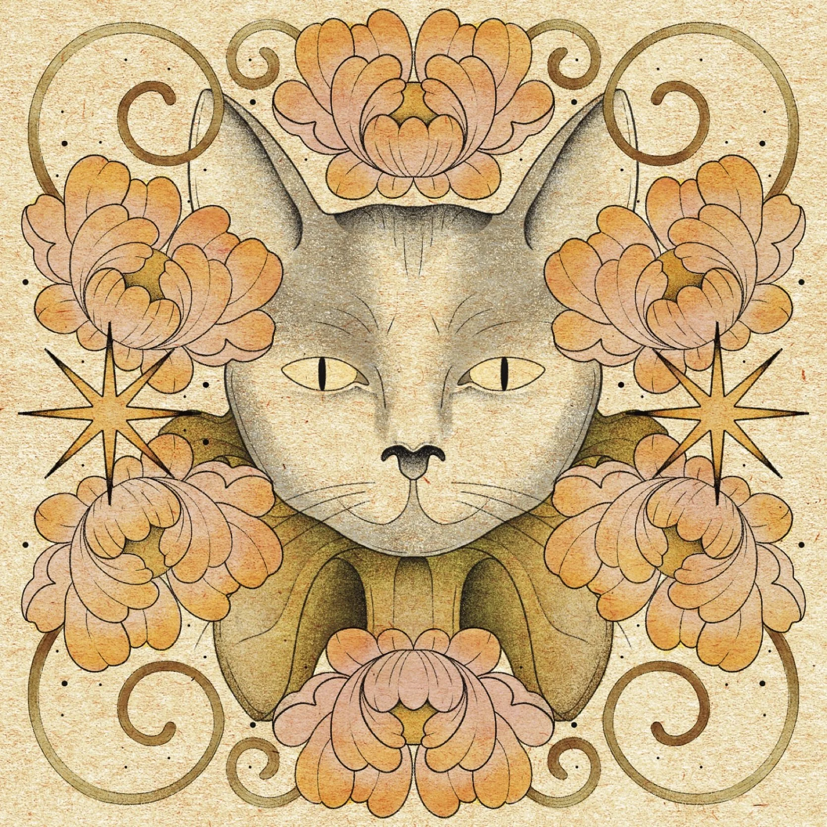 NOUVEAU PRINT! 

Un p&rsquo;tit chat 🐱! L&rsquo;illustration est en vente chez le @le_cabinet_noir et sera bient&ocirc;t en ligne sur mon site (lien en bio). 🤗

.
.
.
.
.
.
.
.
.
.
.
.

#tattoo #floraltattoo #flowertatoo #tattoooftheday #tatooofins