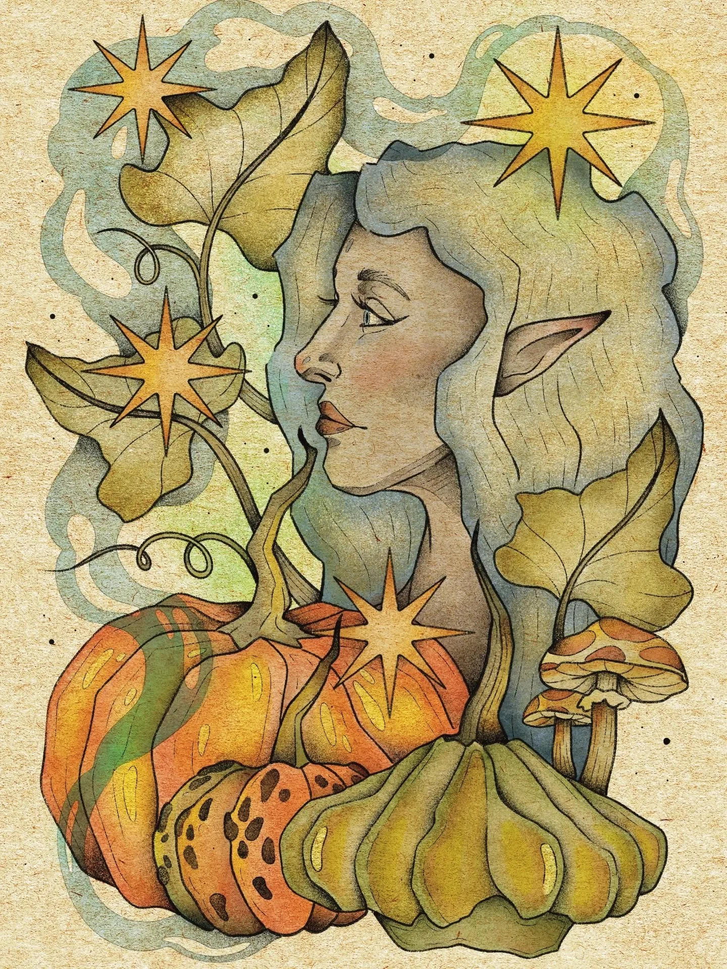 NOUVELLE ILLUSTRATION ⭐🍂! 
Th&egrave;me de l'automne car j'adore cette saison 🌧️

J&rsquo;esp&egrave;re qu&rsquo;elle te plaira ! Elle est en vente chez le @le_cabinet_noir et sera bient&ocirc;t en ligne sur mon site (lien en bio). 🤗

N&rsquo;h&ea