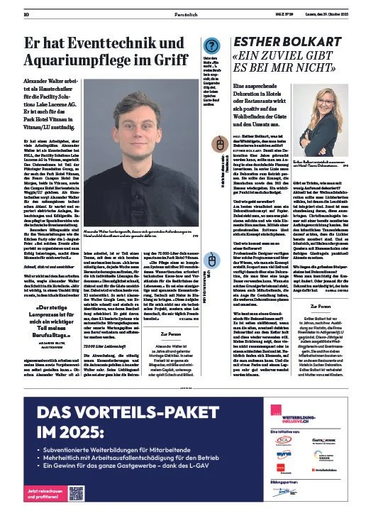 Eine Seite einer Zeitung mit zwei Bildern und viel Text.