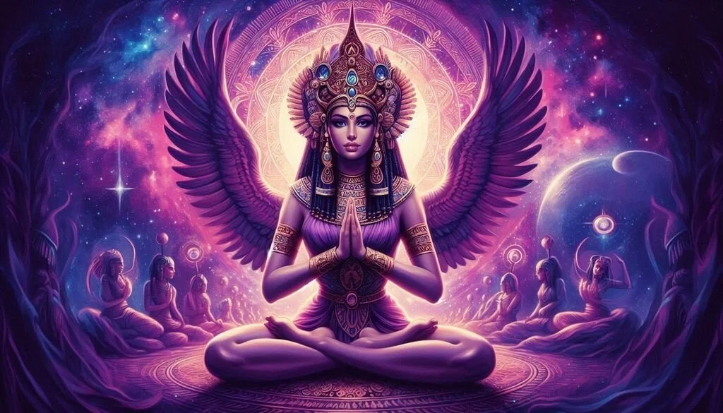 Mystical depiction of the goddess Isis