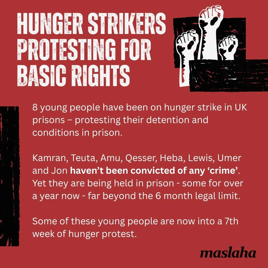 The hunger strikers are now in critical condition and irreversible harm is likely. They are protesting the denial of their basic rights - and the neglect they are facing expose the abuse and lack of justice in UK prisons.