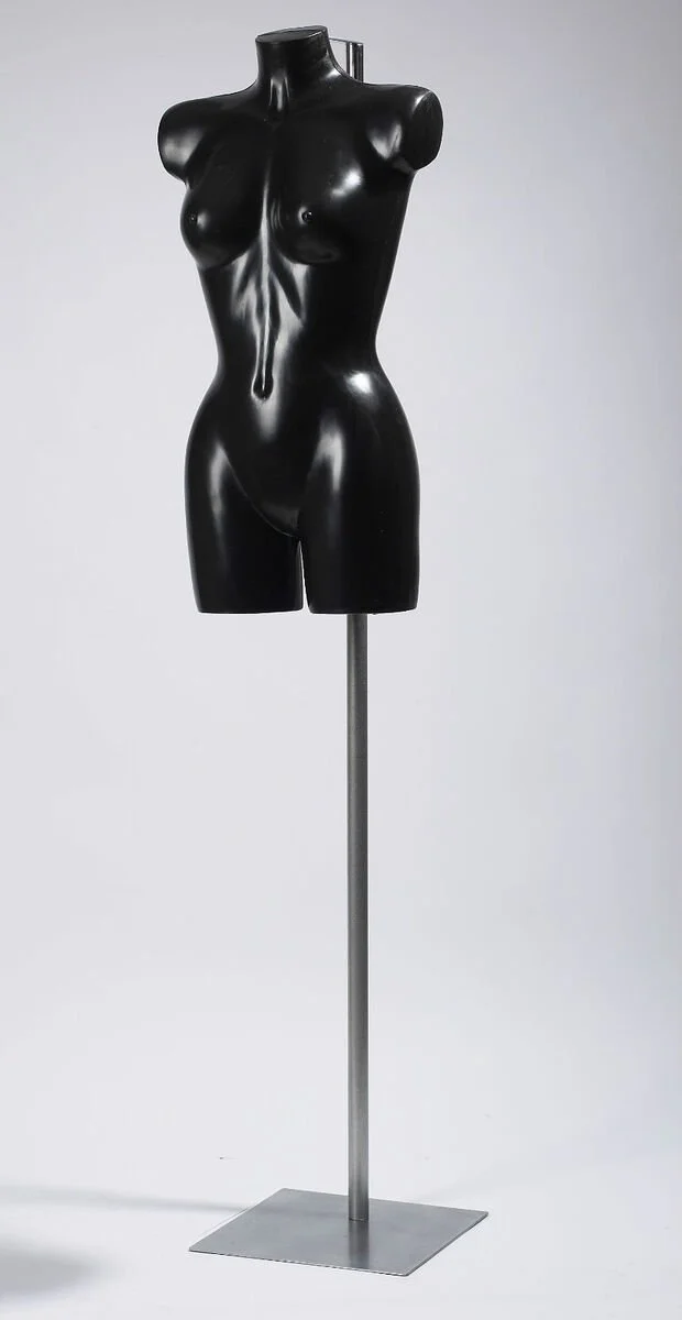 Female Display Torso With Chrome Stand, Black, Units of 1 — Create A ...