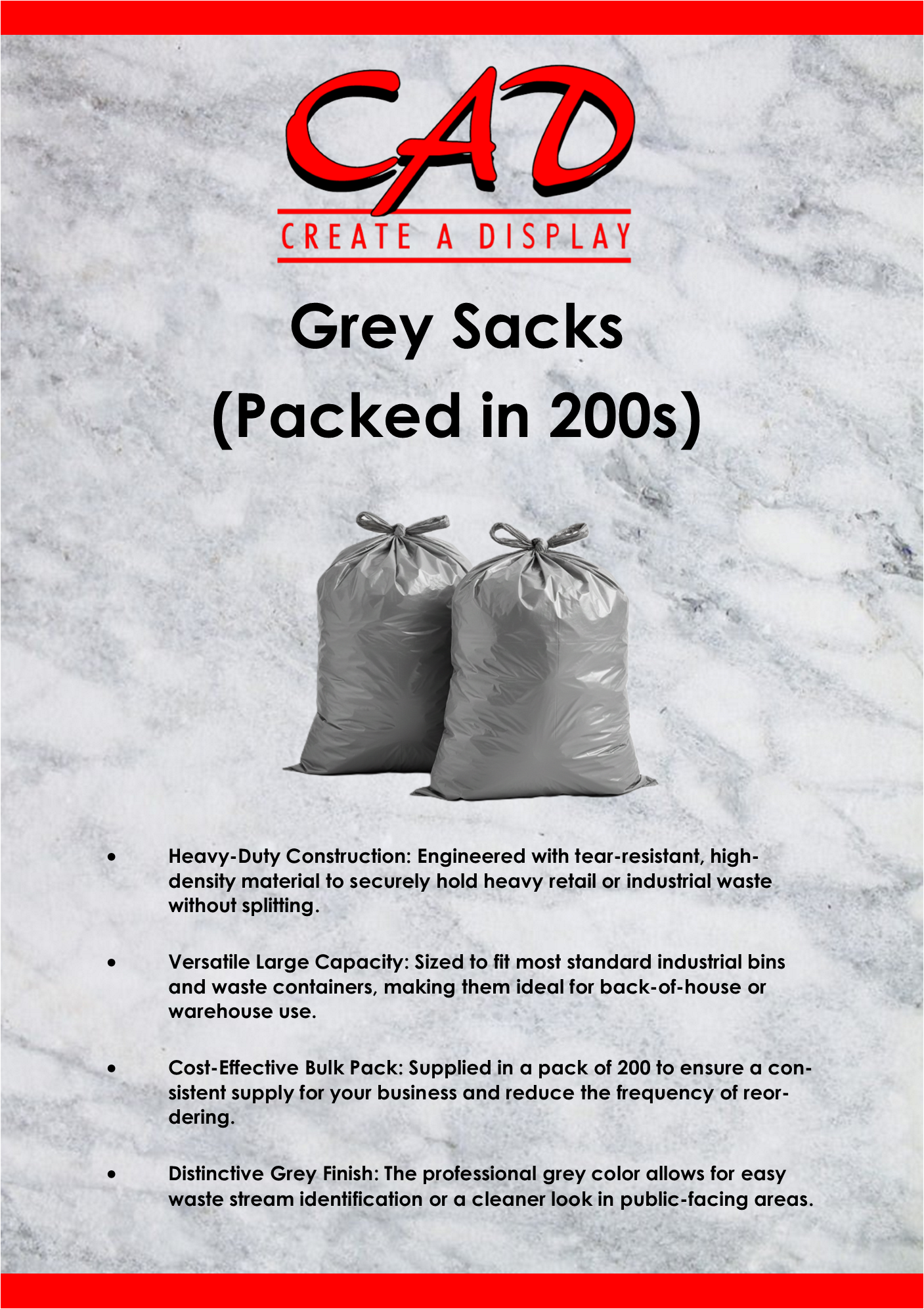 Grey Sacks (Packed in 200s)