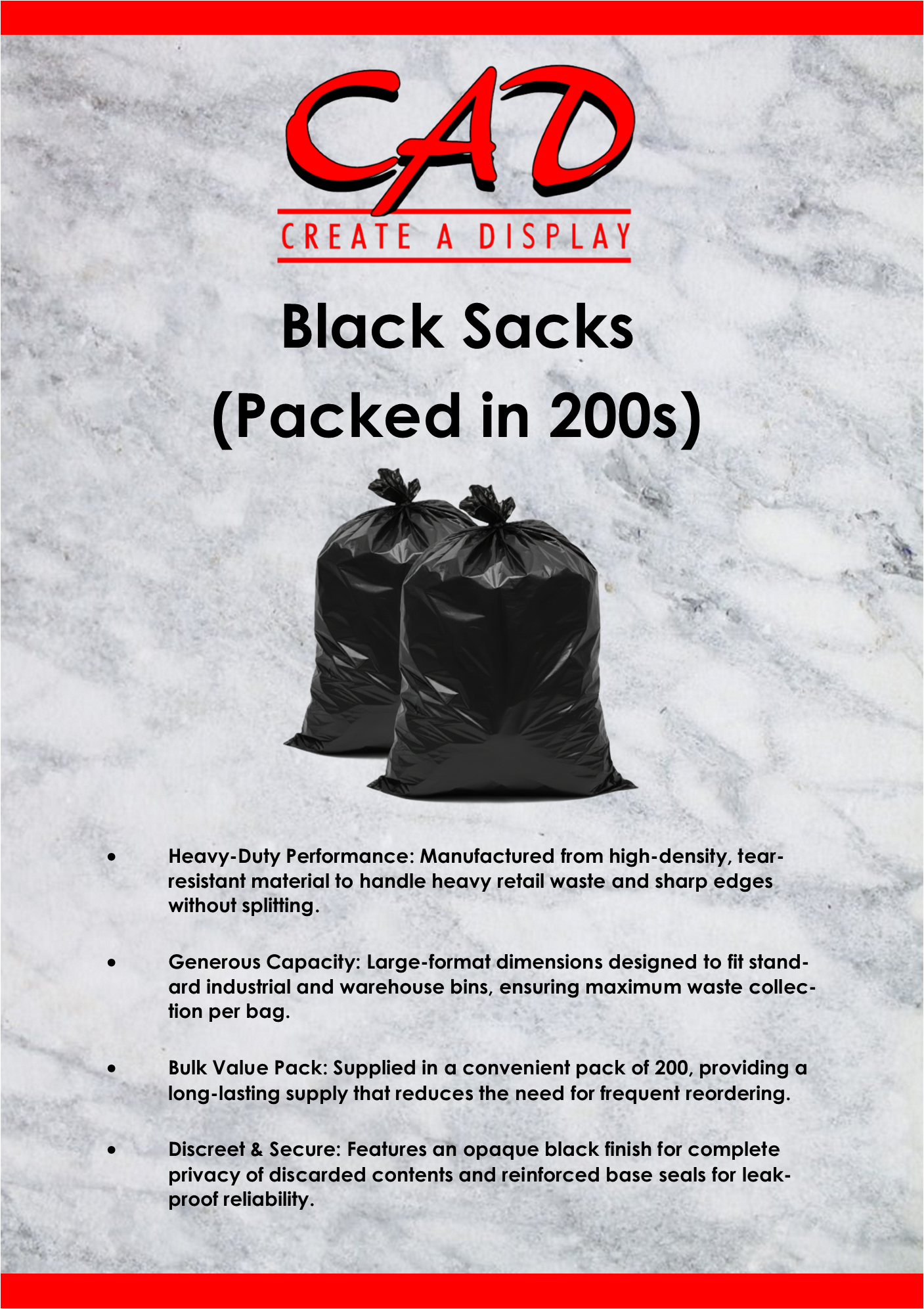 Black Sacks (Packed in 200s)