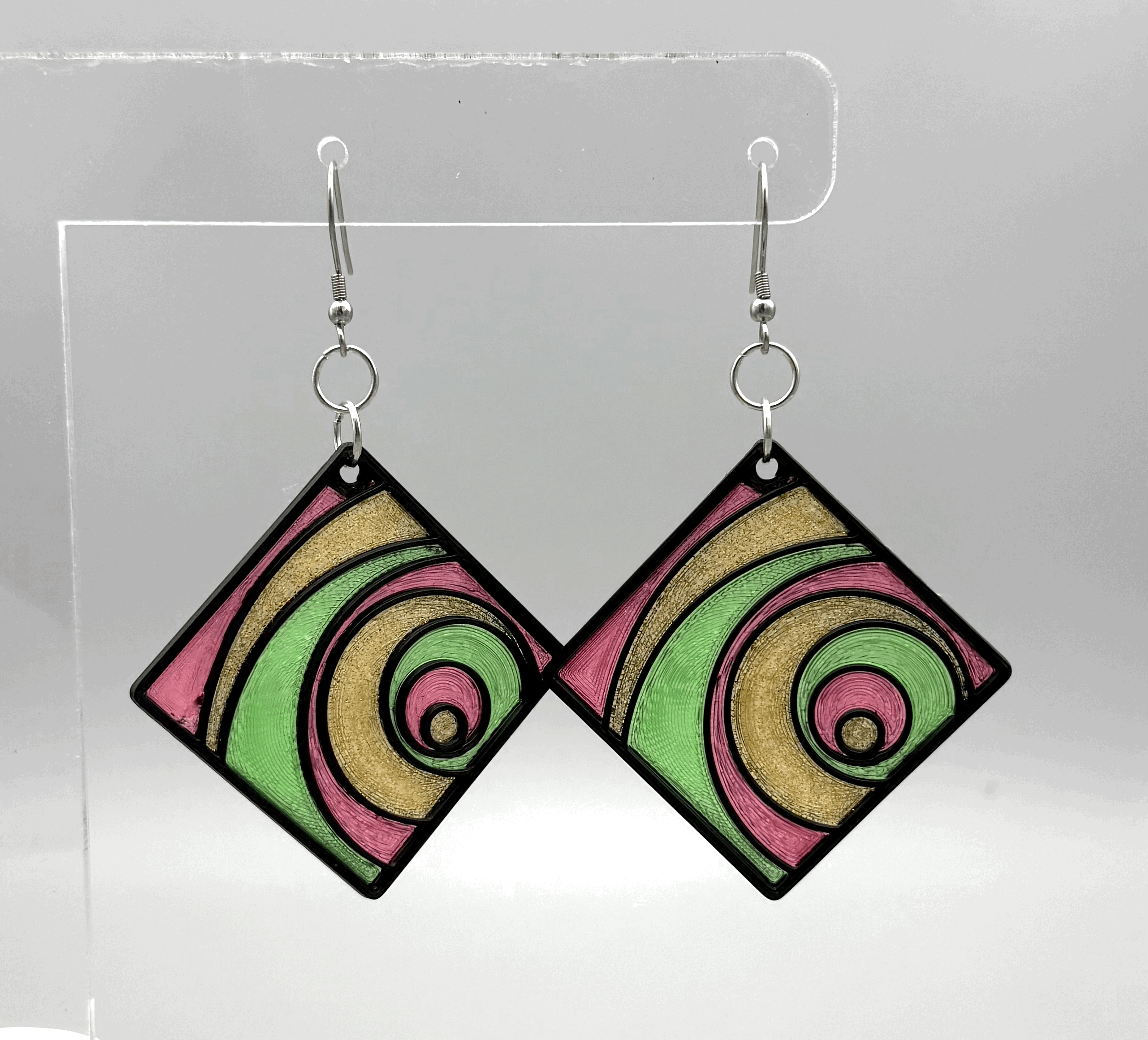 Stained glass circles earrings