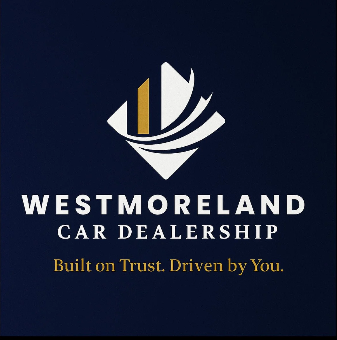 Westmoreland Car Dealership logo featuring a stylized emblem and the slogan 'Built on Trust. Driven by You.'