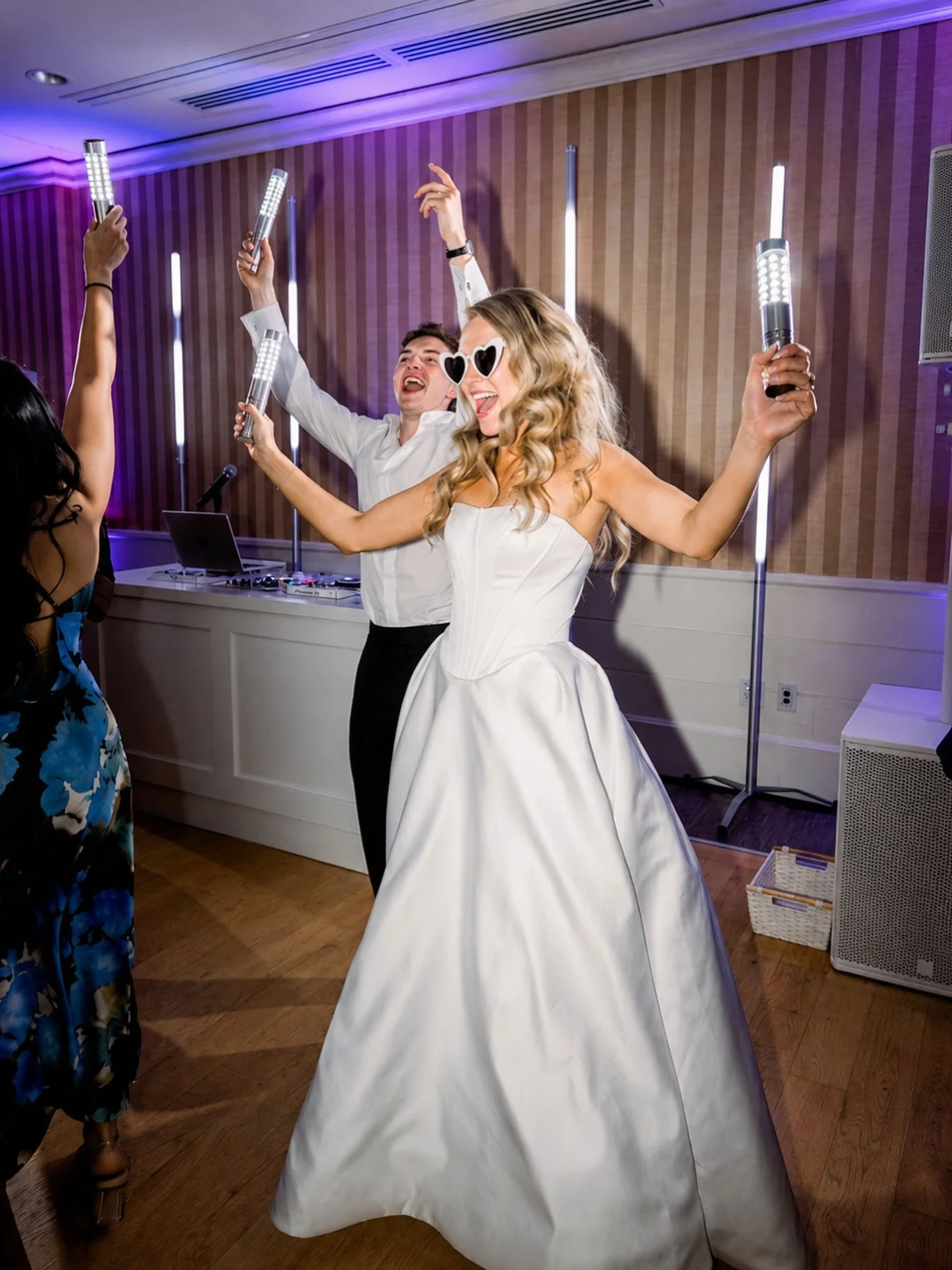 A night to remember, a love to celebrate. Lighting up the night with the new Mr. &amp; Mrs. 🥂✨
