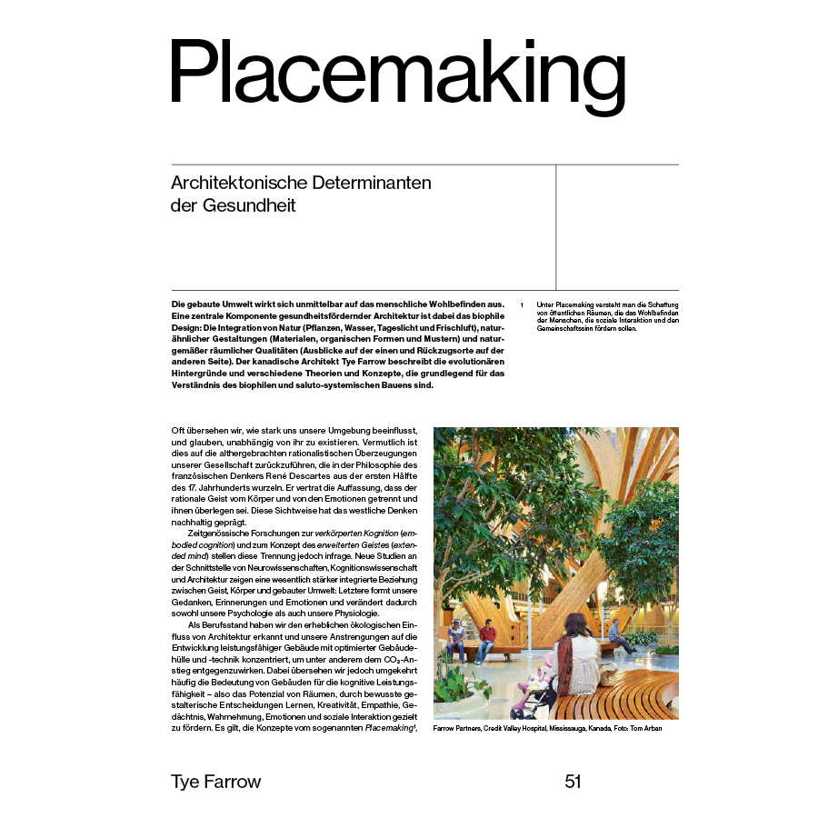 Architectural Determinants of Health Detailed in Die Architekt Article